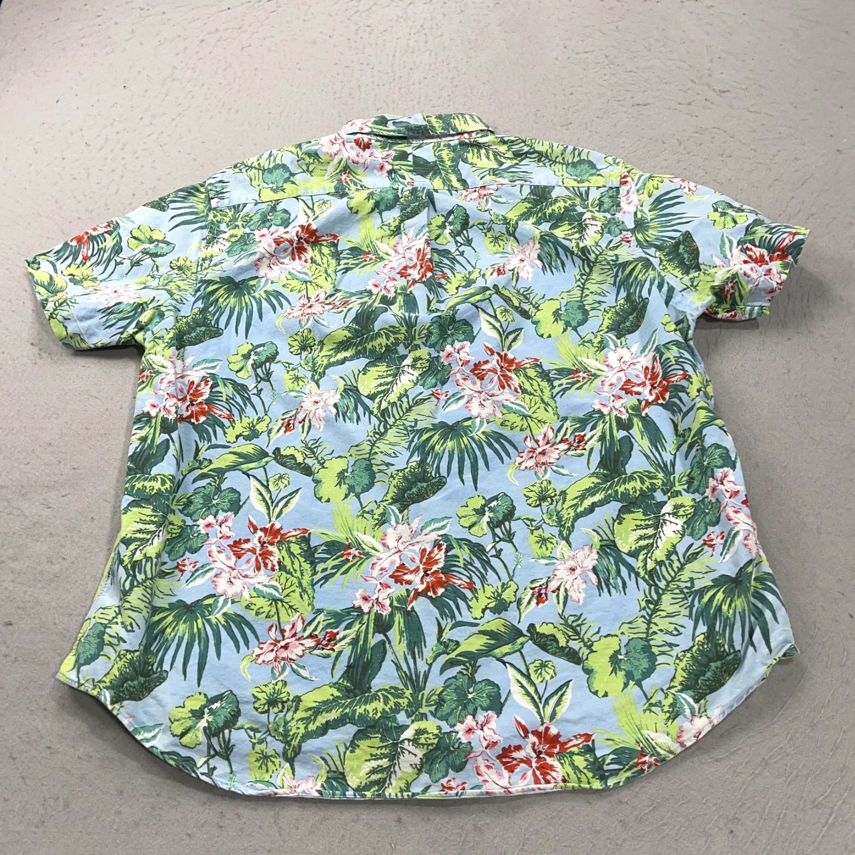 Ralph Lauren VINTAGE? No. Ralph Lauren Shirt Mens XL Blue Hawaiian Tropical Floral Button Front Cotton Size US XL / EU 56 / 4 - 4 Thumbnail