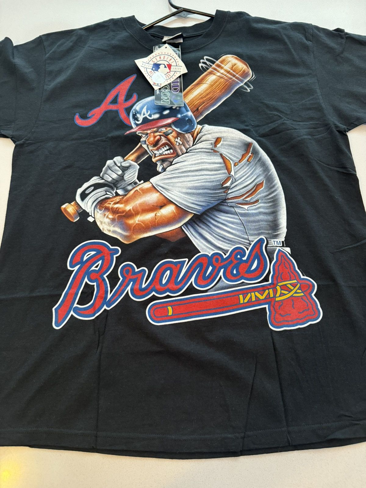 Vintage Vintage 90s Atlanta Braves Roid Rage Liquid Blue Large Size US L / EU 52-54 / 3 - 3 Thumbnail