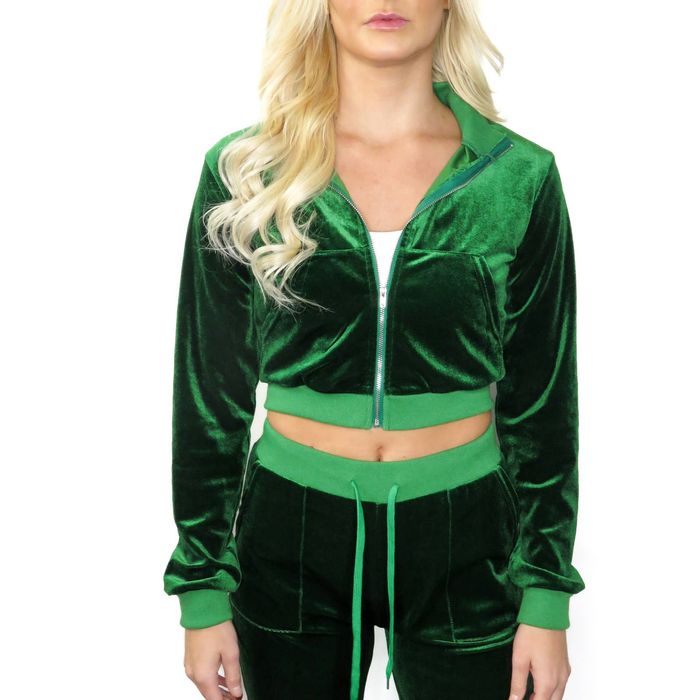 Shein SHEIN Y2k Emerald Green Velour Tracksuit Small Grailed