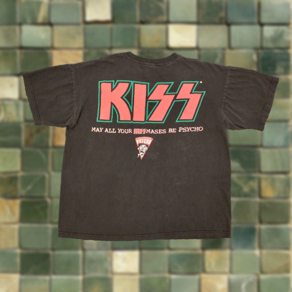Vintage VINTAGE Cronies Men's Shirt XL Black 90s Kiss Christmas TShirt Santa Kissmas Psycho Graphic Tee Mens Size US XL / EU 56 / 4 - 1 Thumbnail