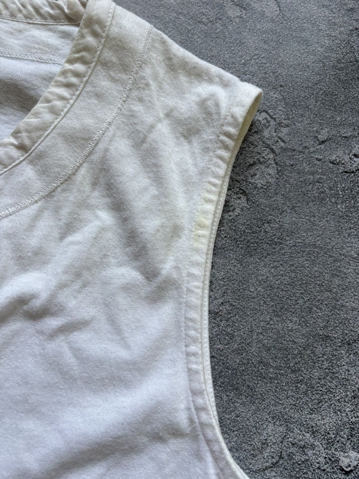 Dries Van Noten Vintage Dries Van Noten Asymmetric Button Up White Tank Top Size L / US 10 / IT 46 - 8 Thumbnail