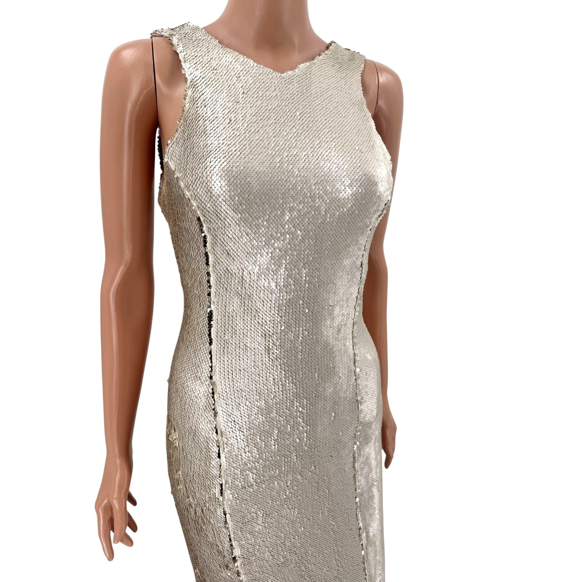 Galvan Galvan Gold Dress Sequin Maxi FR34 US2 Size XS / US 0-2 / IT 36-38 - 2 Thumbnail