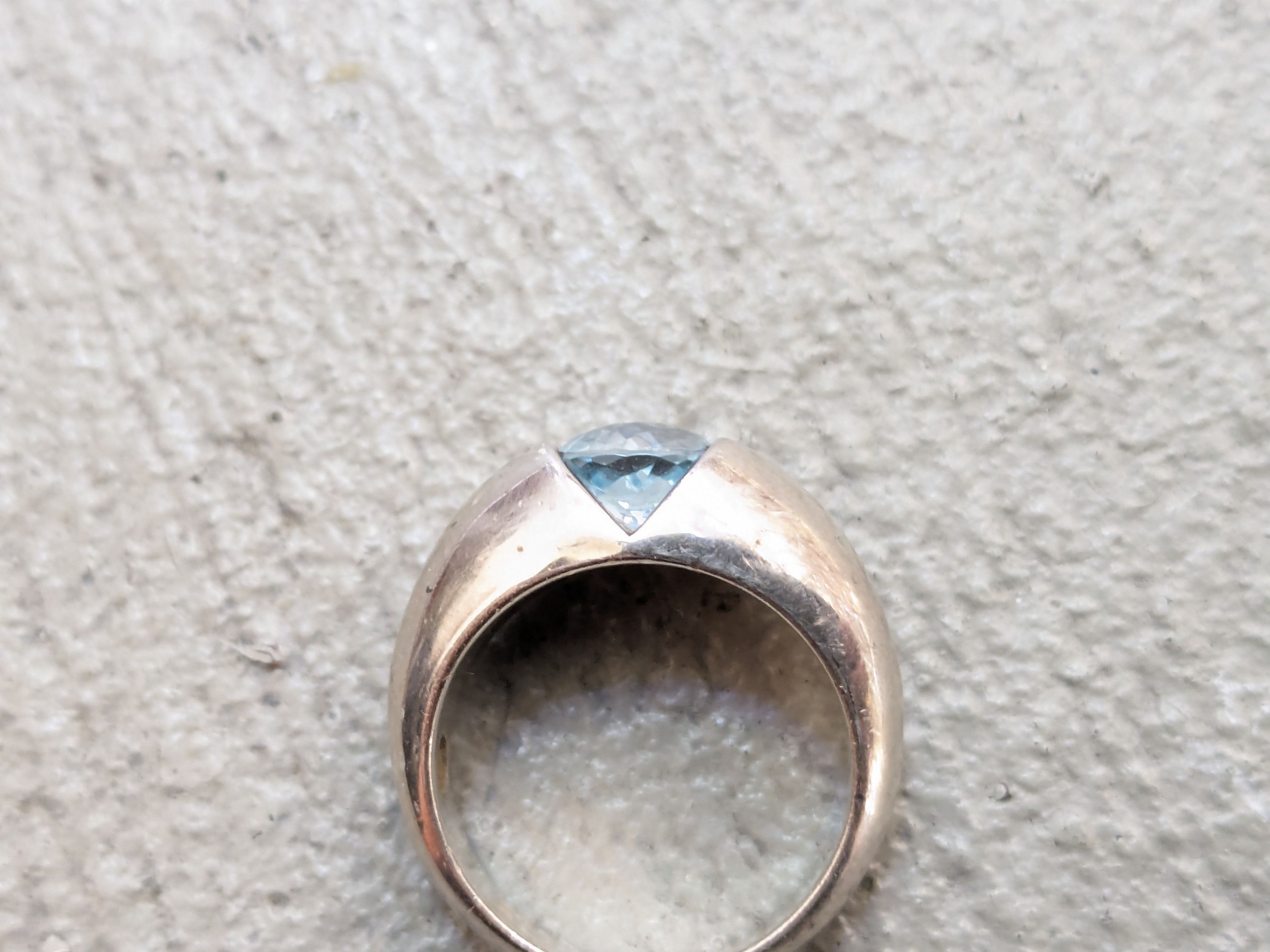 Jewelry Vintage Sterling Silver Ring Blue Topaz Size 6.5 Modern Size ONE SIZE - 7 Thumbnail