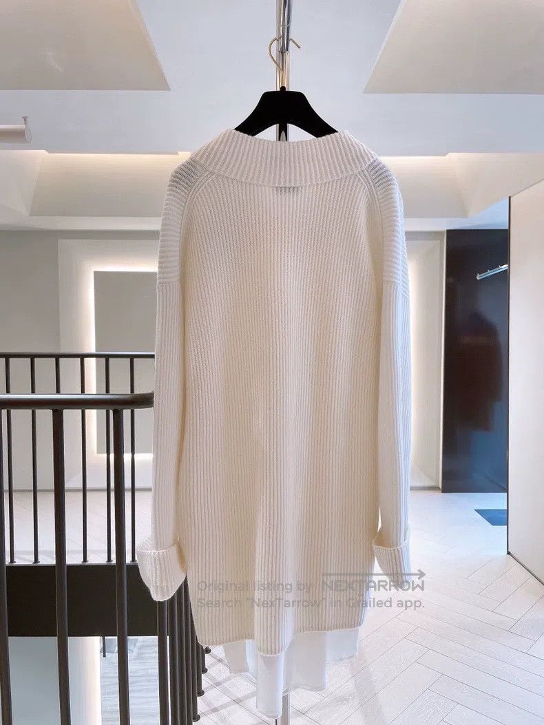 Other Brunello Cucinelli Beaded Flower Decorated White Cashmere Size XXS / US 00 / IT 34 - 2 Thumbnail