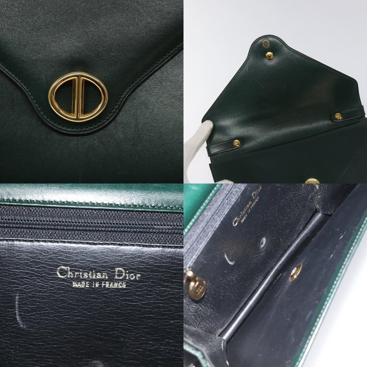 Dior DIOR Hand Bag Leather Green Gold Size ONE SIZE - 11 Thumbnail