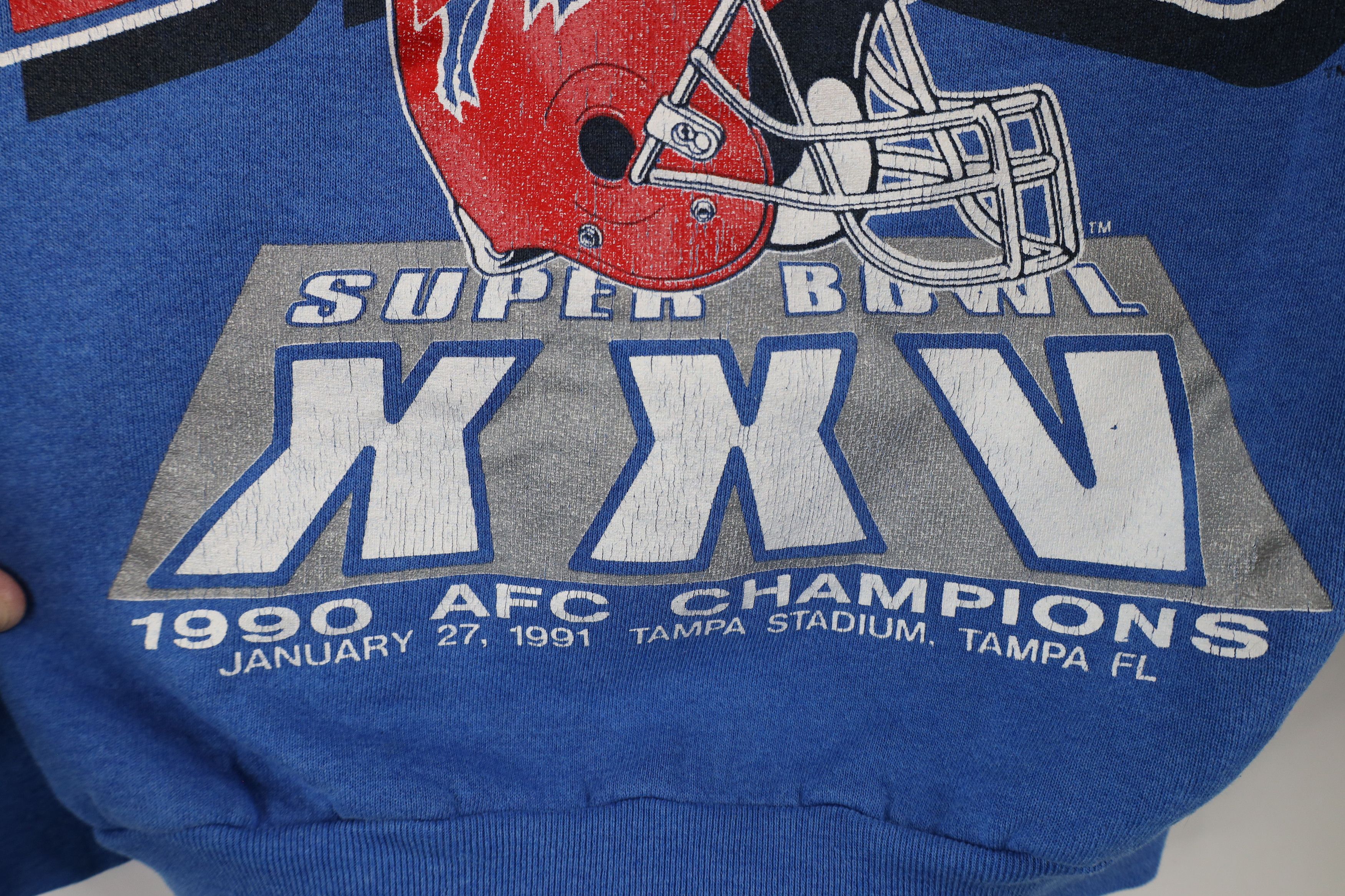 Vintage Vintage 90s Bowl XXV Buffalo Bills Football Sweatshirt Blue Size US S / EU 44-46 / 1 - 6 Thumbnail