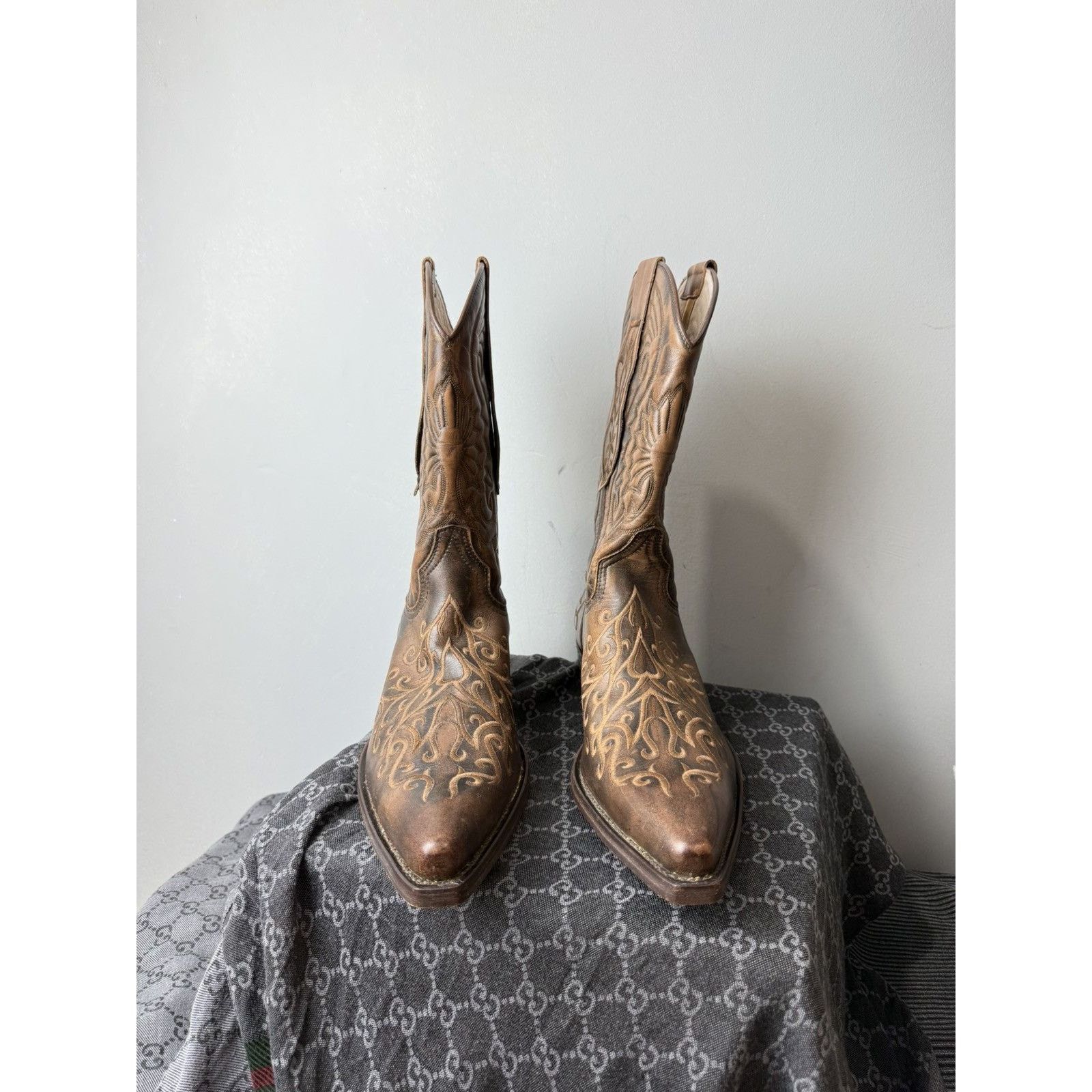 Sancho Boots 💥Rare! Vintage Sancho Western Leather Cowboy Boots Size US 9 / EU 42 - 2 Thumbnail
