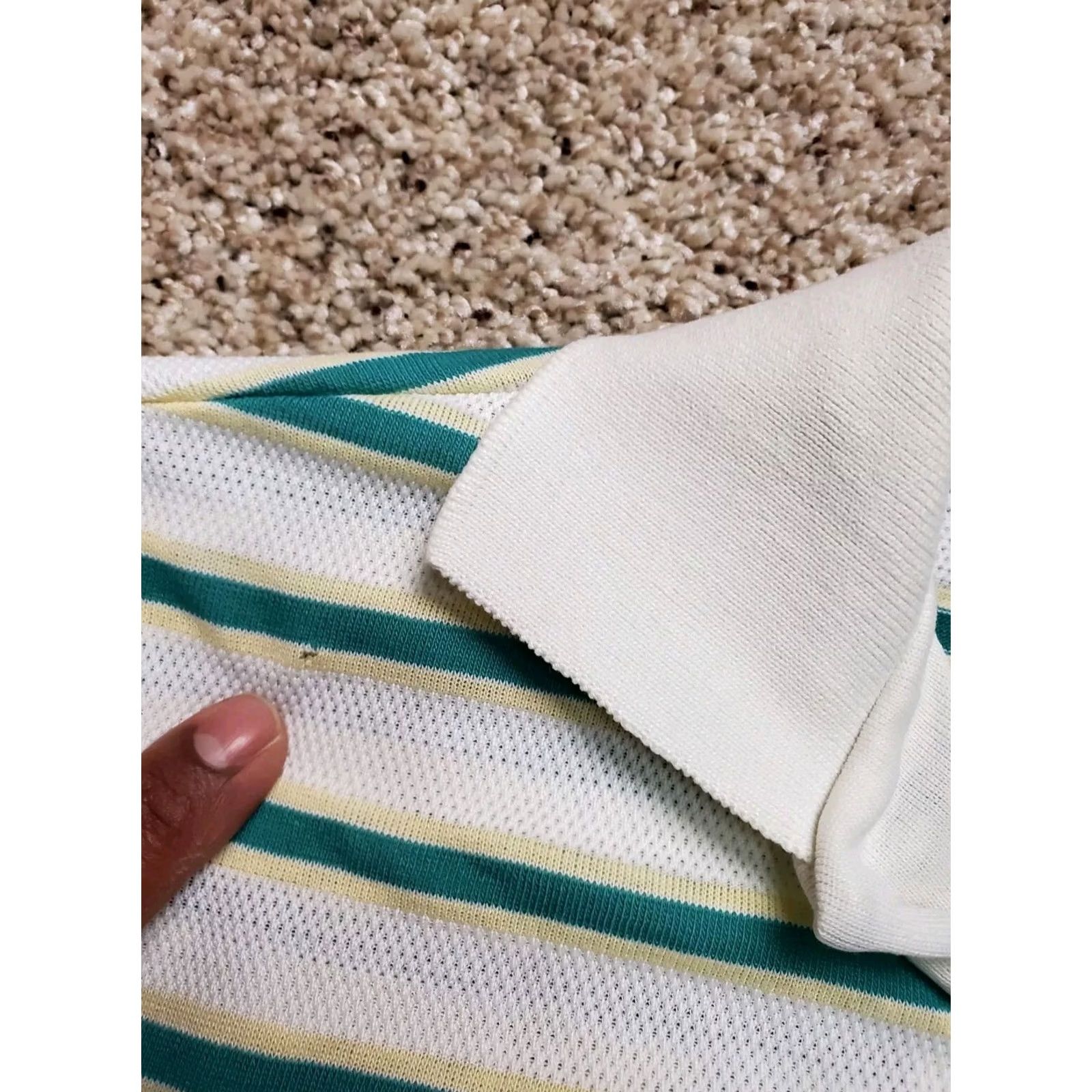 Vintage VINTAGE Campus Polo Shirt Mens White Striped Short Sleeve USA Made Medium Polo ShirtUSA Made Mens White Striped Short Sleeve Campus Polo Shirt Size US M / EU 48-50 / 2 - 7 Thumbnail