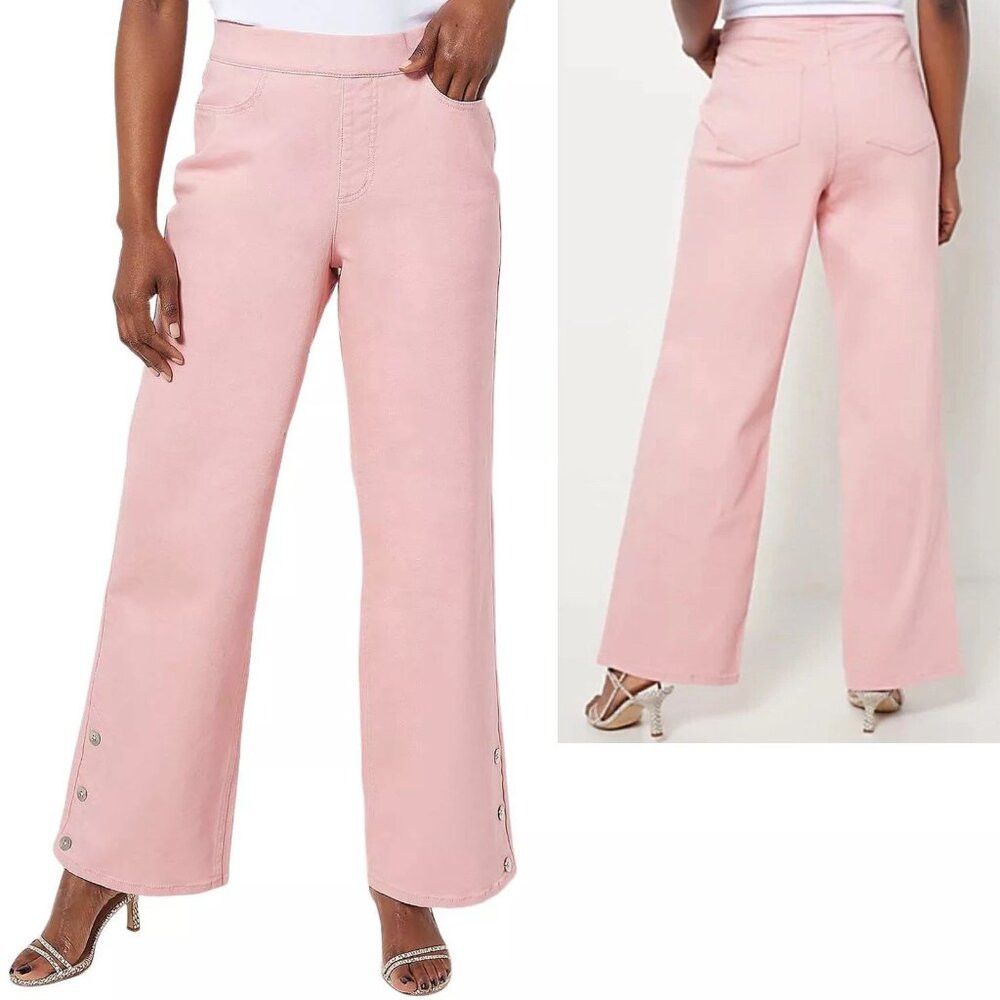Isaac Mizrahi New Isaac Mizrahi Live! True Denim Wide Leg Cheeky Pink Jea Size 27" / US 4 / IT 40 - 1 Thumbnail