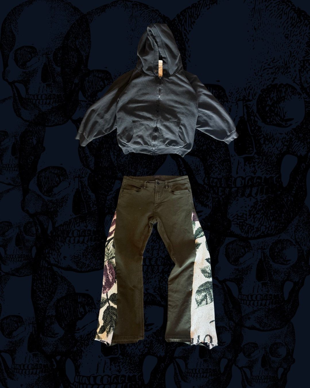 Other Super Flared Green Denim- Upcycle and distress Size US 32 / EU 48 - 2 Thumbnail