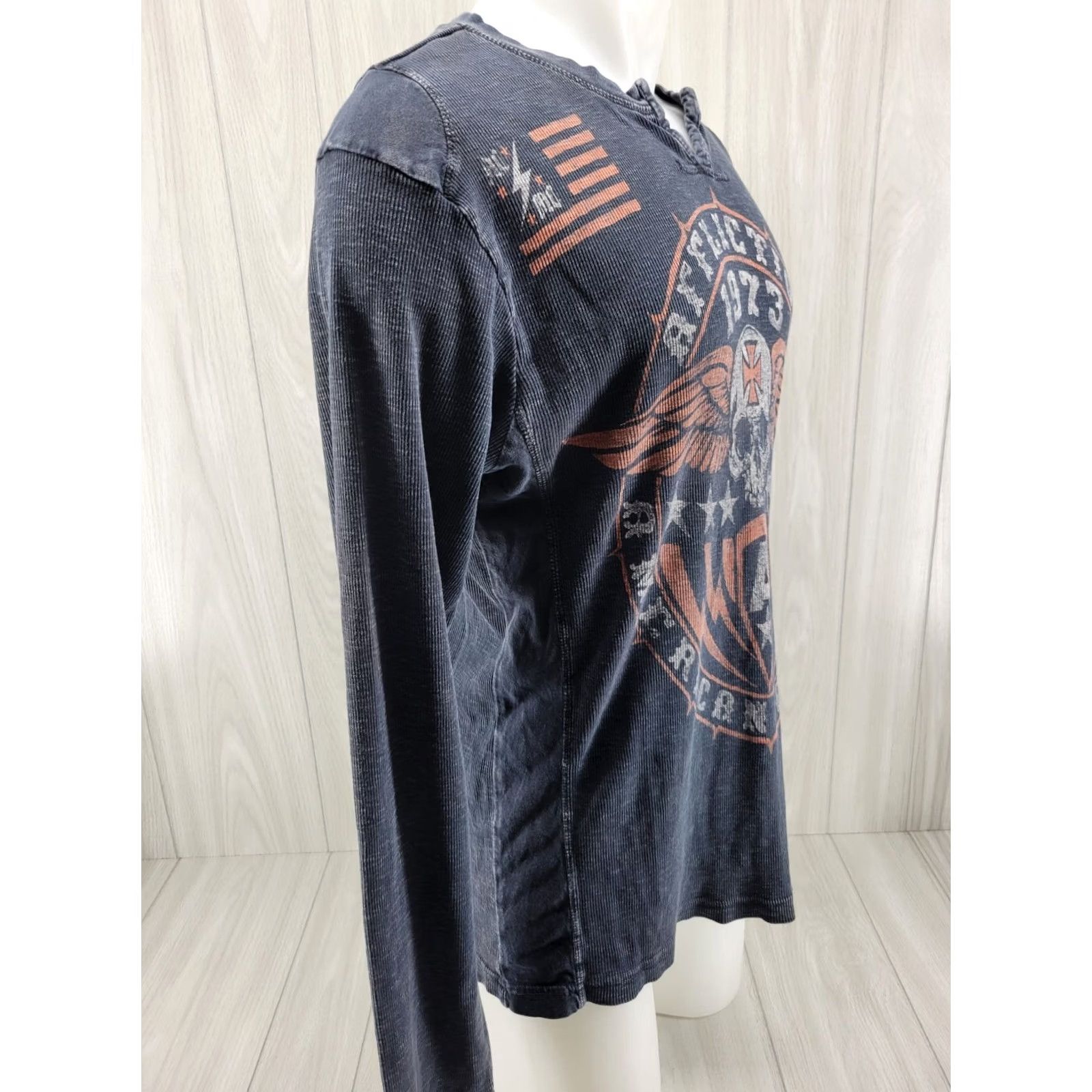 Affliction Affliction T Shirt Men L Graphic Skull Wings Cross Grunge Punk Thermal Size US L / EU 52-54 / 3 - 6 Thumbnail