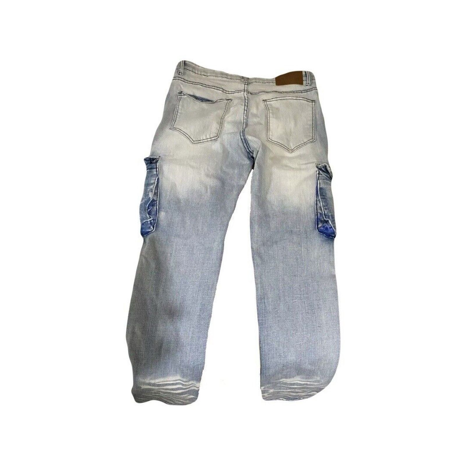 Waimea WAIMEA Men’s Cargo Jeans 34x30 - Skinny Fit, Utility Pockets Size US 34 / EU 50 - 2 Thumbnail