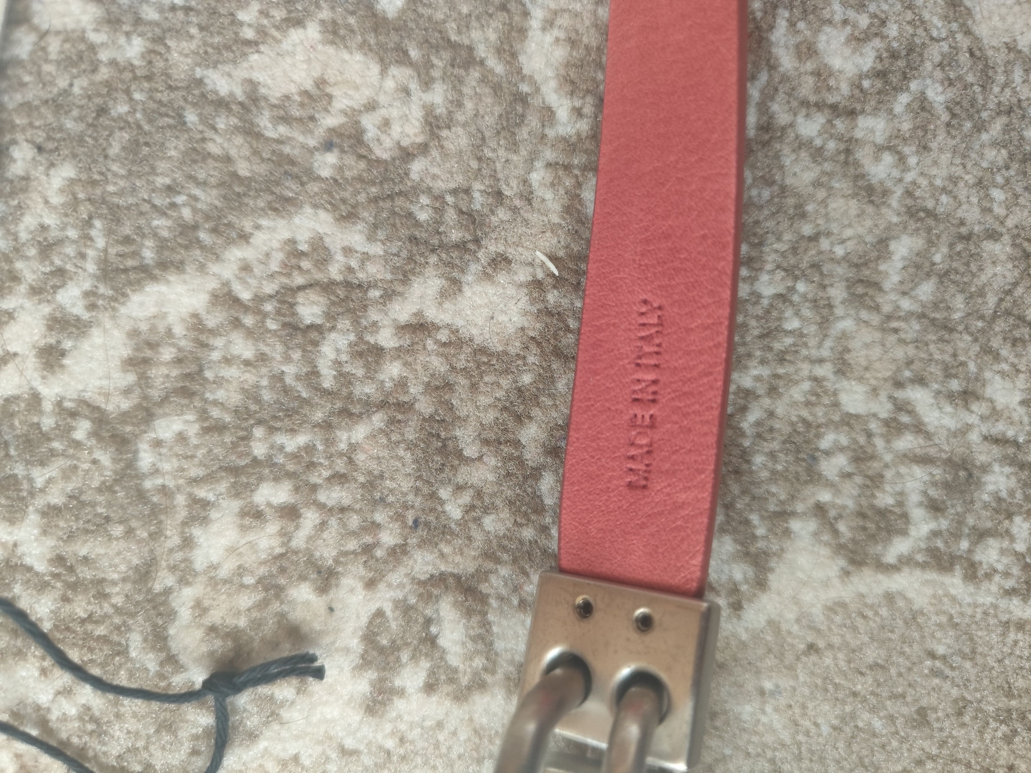 Rick Owens geth chain tongue leather red belt