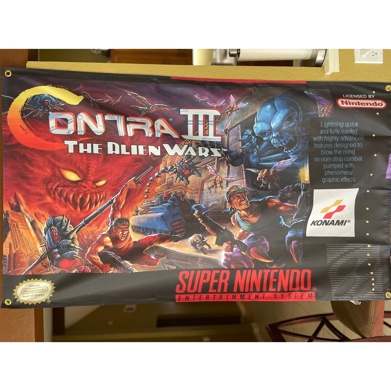 Other Contra 3 III: The Alien Wars 5' Flag Super Nintendo SNES Size ONE SIZE - 1 Thumbnail
