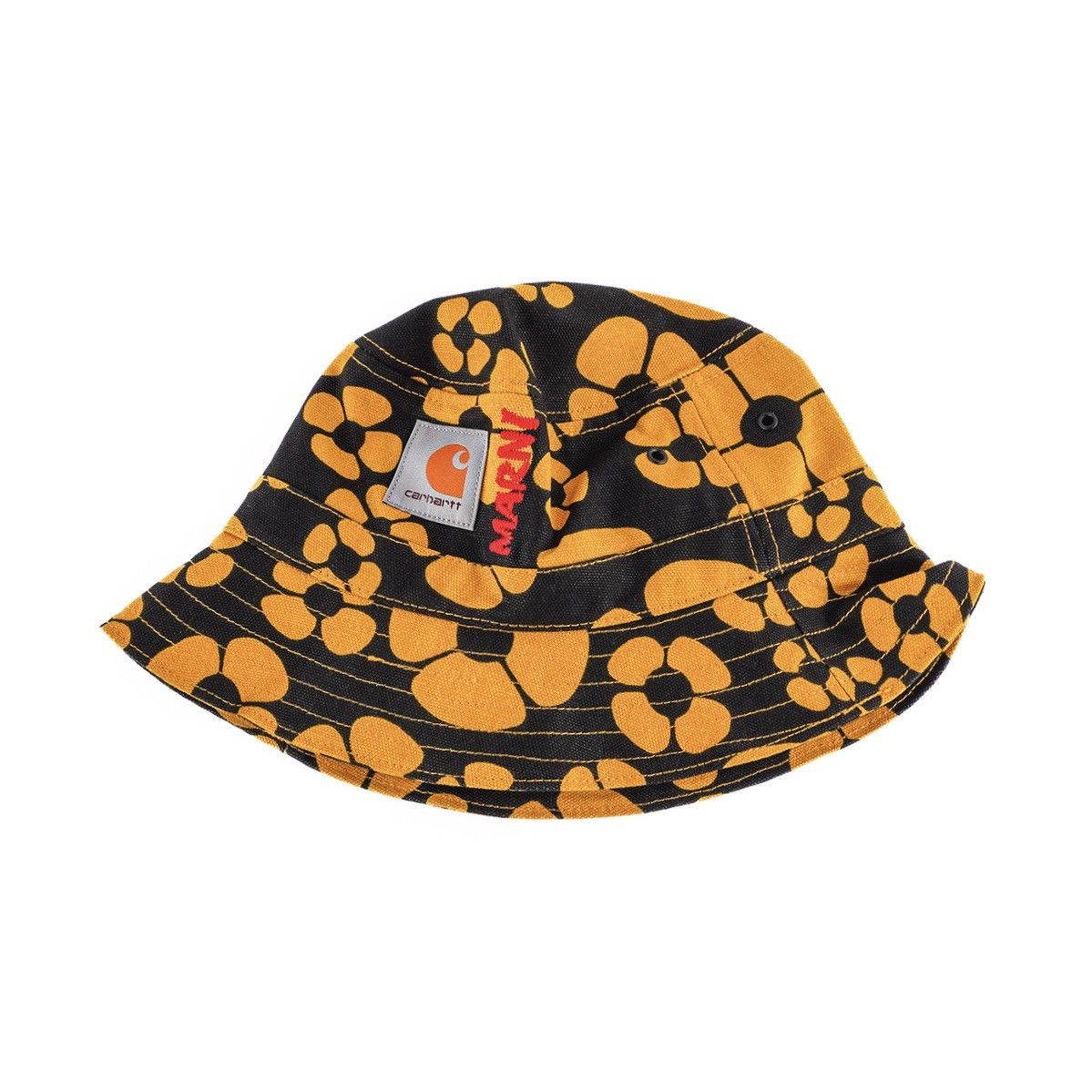 image of Carhartt Wip Marni Signature Pattern Yellow Black Bucket Hat, Men's
