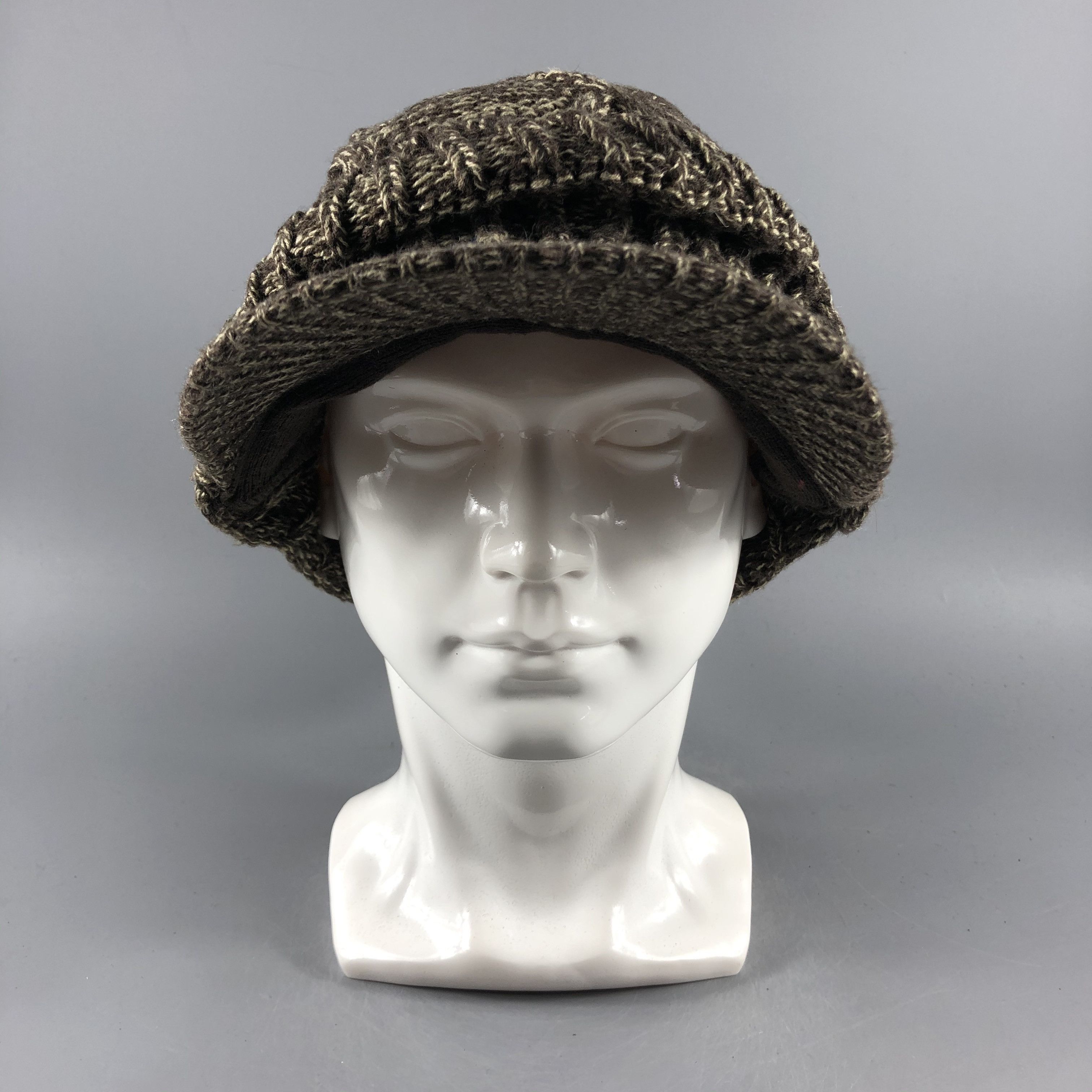 image of Vintage Cable Knit Slouchy Visor Beanie Snow Hat Snow Cap -D651, Men's