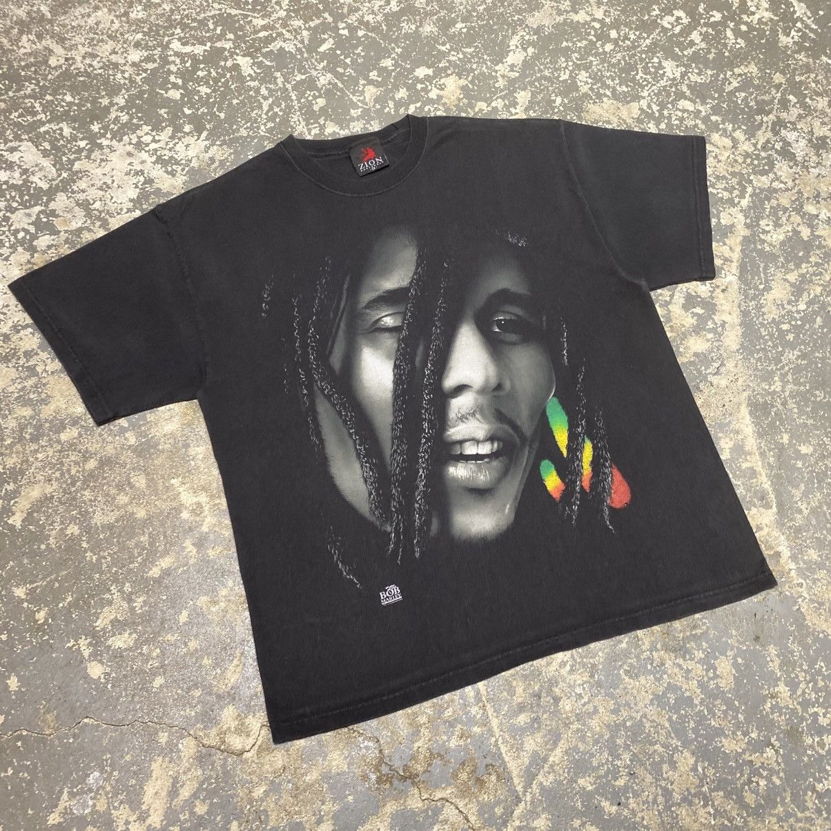 Band Tees Vintage Bob Marley Zion 90s Y2K Graphic Black Tshirt Size US XL / EU 56 / 4 - 3 Thumbnail