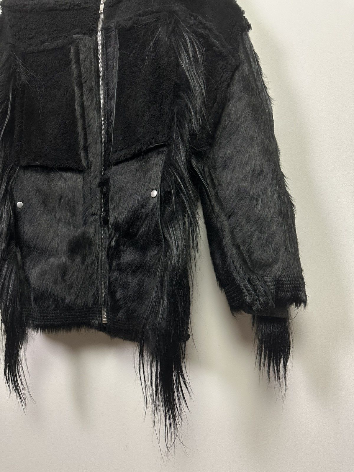 Rick Owens FW22 ‘STROBE’ Lamb Shearling Collage Bomber Size US S / EU 44-46 / 1 - 2 Thumbnail