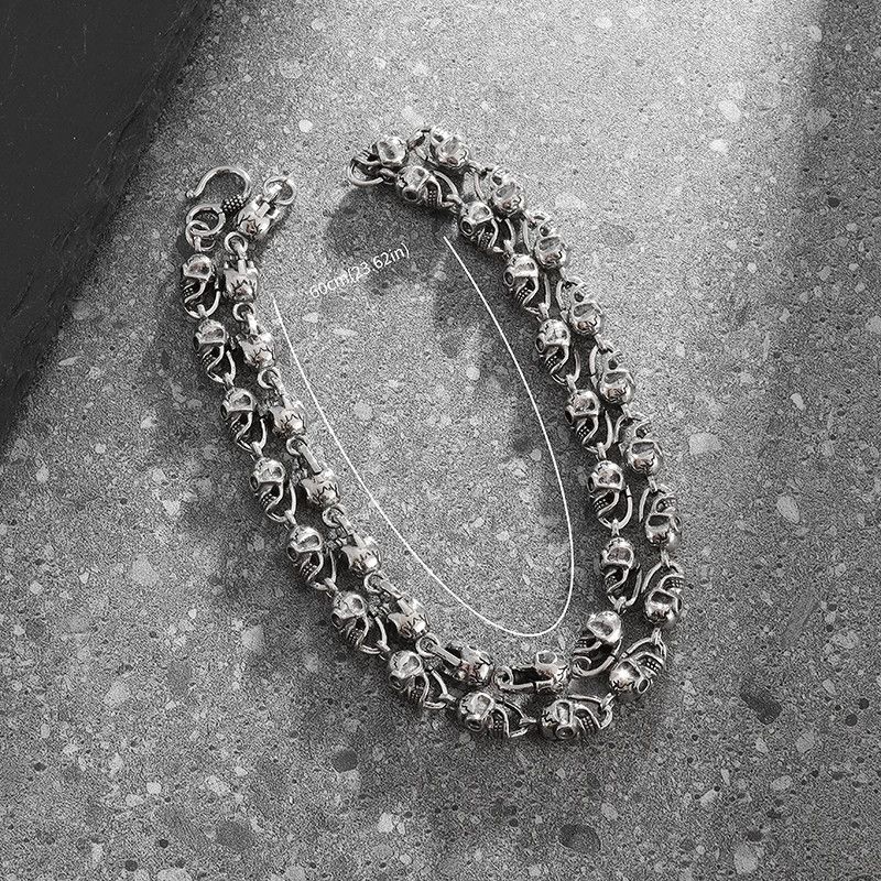 Jewelry × Vintage Retro Gothic Hell Skull Necklace Size ONE SIZE - 5 Thumbnail