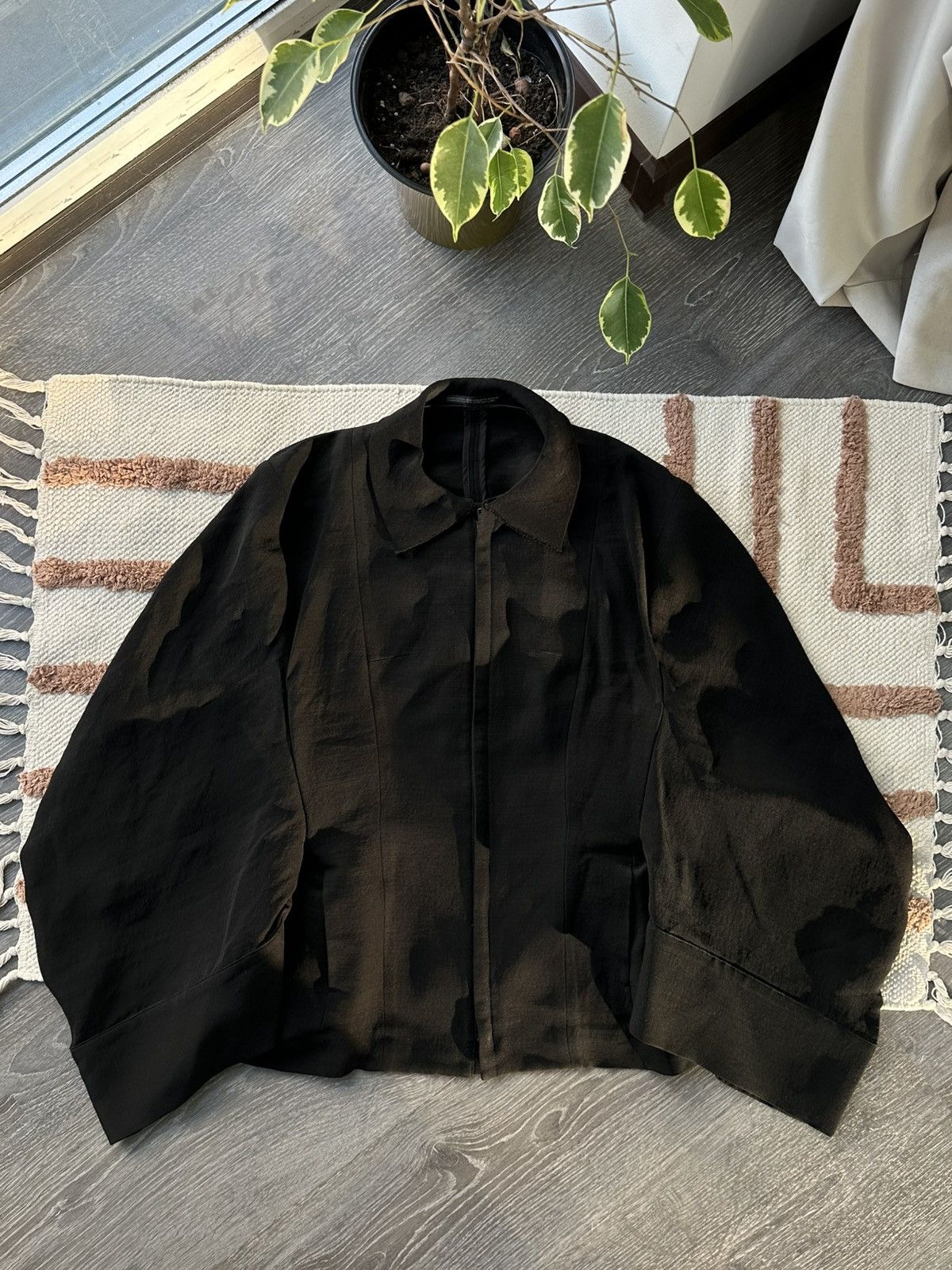 Vintage × Yohji Yamamoto Rare🖤 Yohji Yamamoto 2009 Archive Black Zip Kimono Jacket Size M / US 6-8 / IT 42-44 - 2 Thumbnail