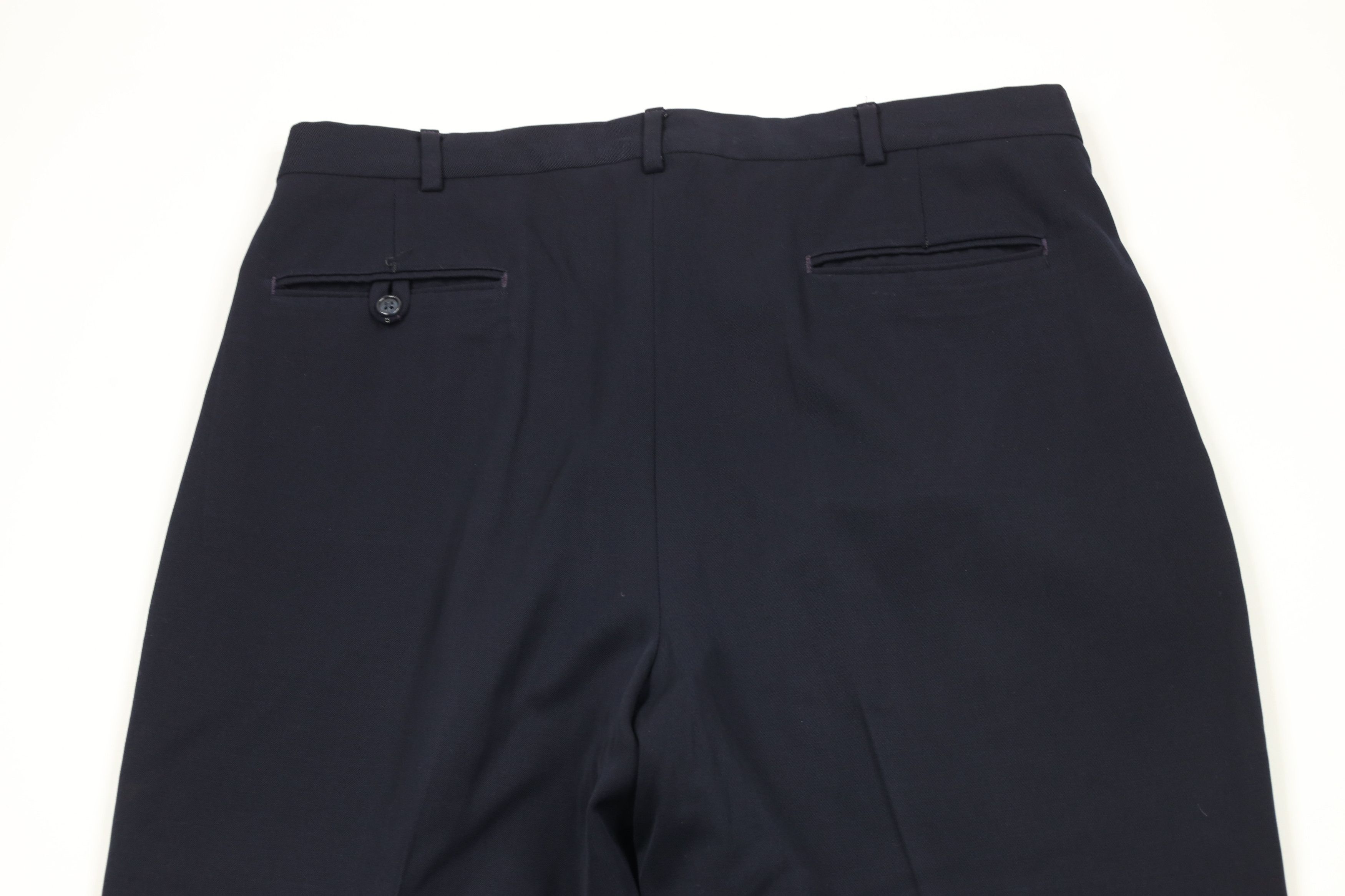Lands' End × Vintage Vintage 90s Lands End Cuffed Wool Chino Pants Navy Blue USA Size US 36 / EU 52 - 11 Thumbnail