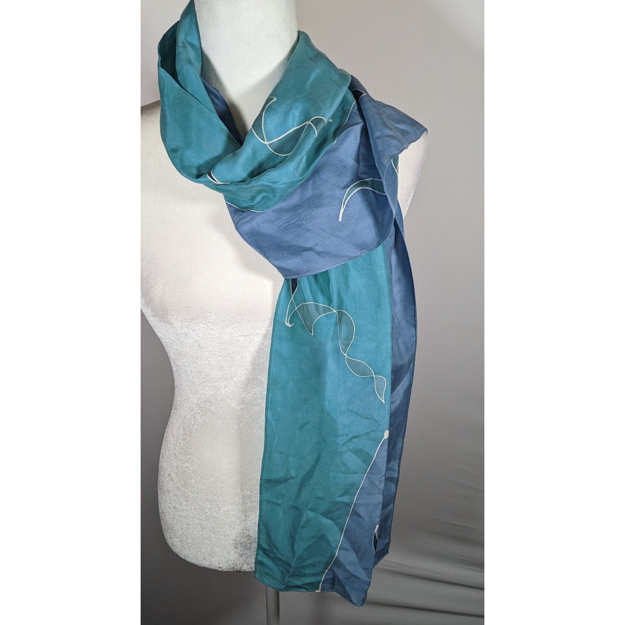 Other Vintage Sekina Blue Silk Abstract Scarf Size ONE SIZE - 3 Thumbnail