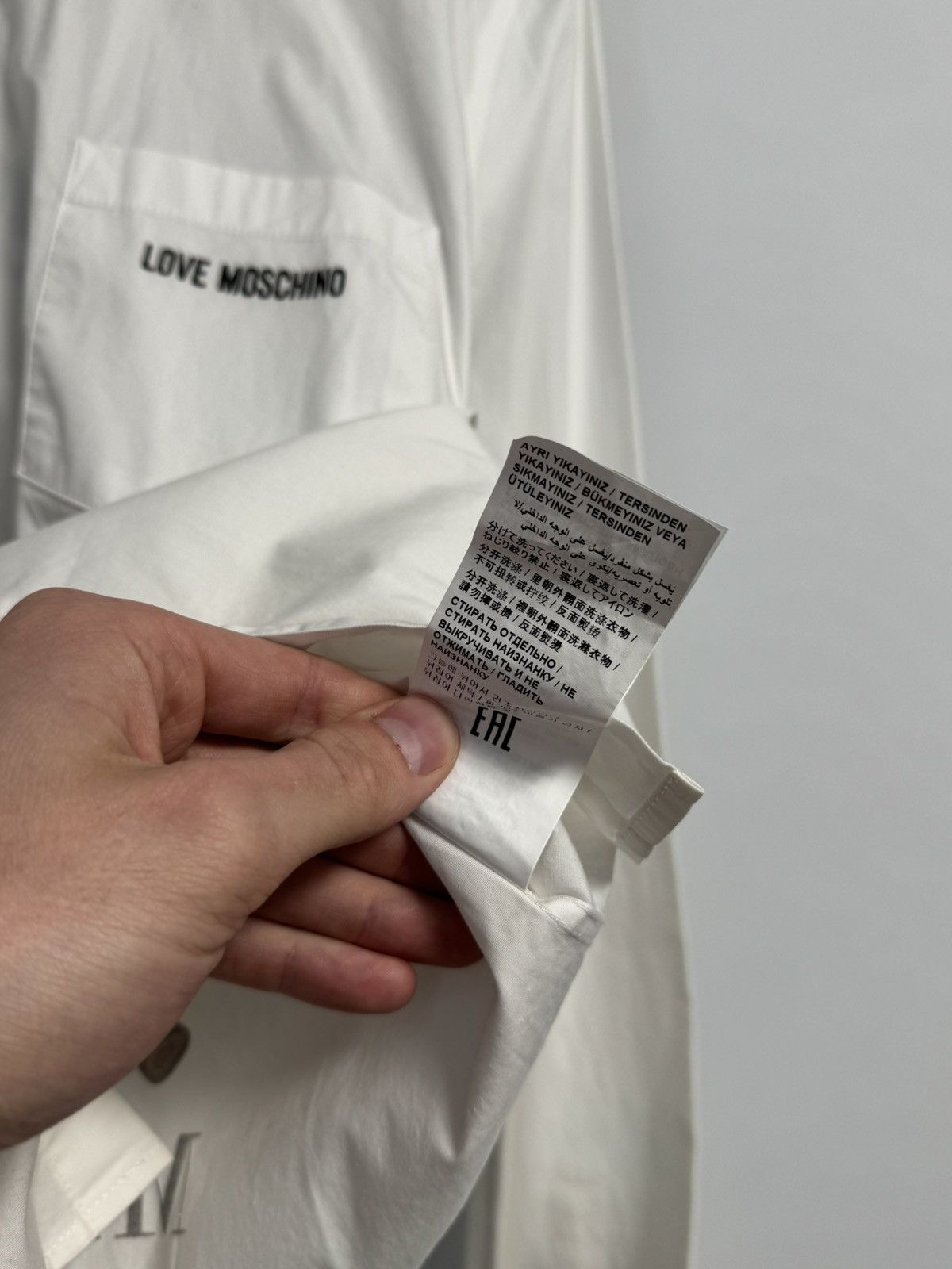 Moschino Love Moschino Button Up Shirt White Logo Size US M / EU 48-50 / 2 - 10 Thumbnail
