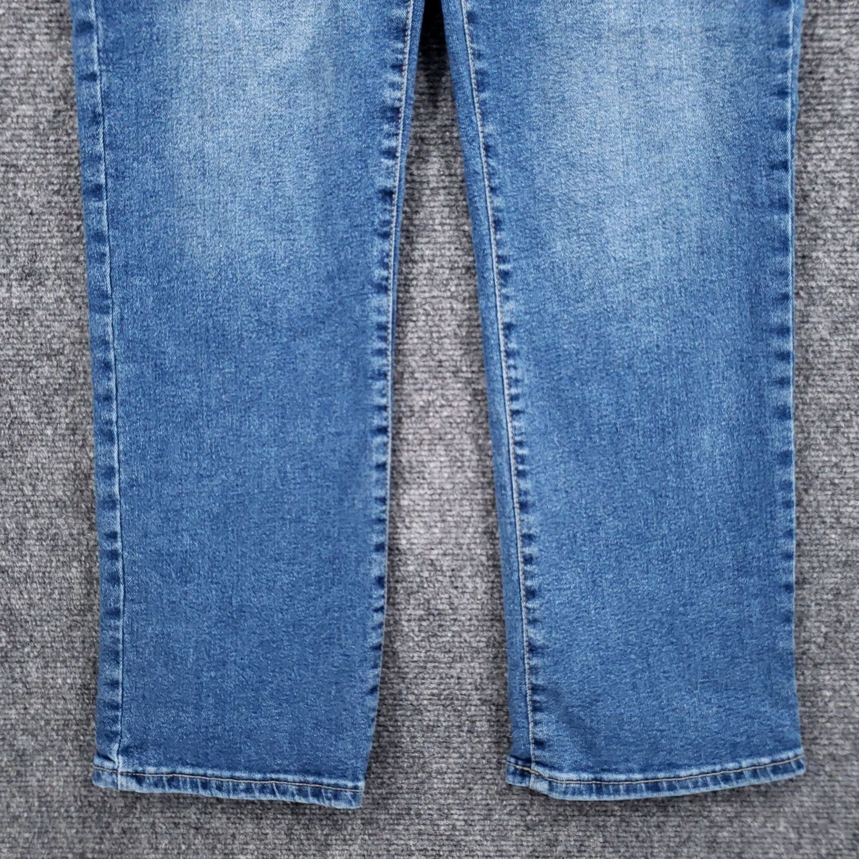Lucky Brand Lucky Brand Jeans Womens 8 Crop Straight Leg Blue Denim Stretch 5-Pocket Regular Rise Zip Button Inseam 26.5in Medium Wash Size 8 Size 30" / US 8 / IT 44 - 3 Thumbnail