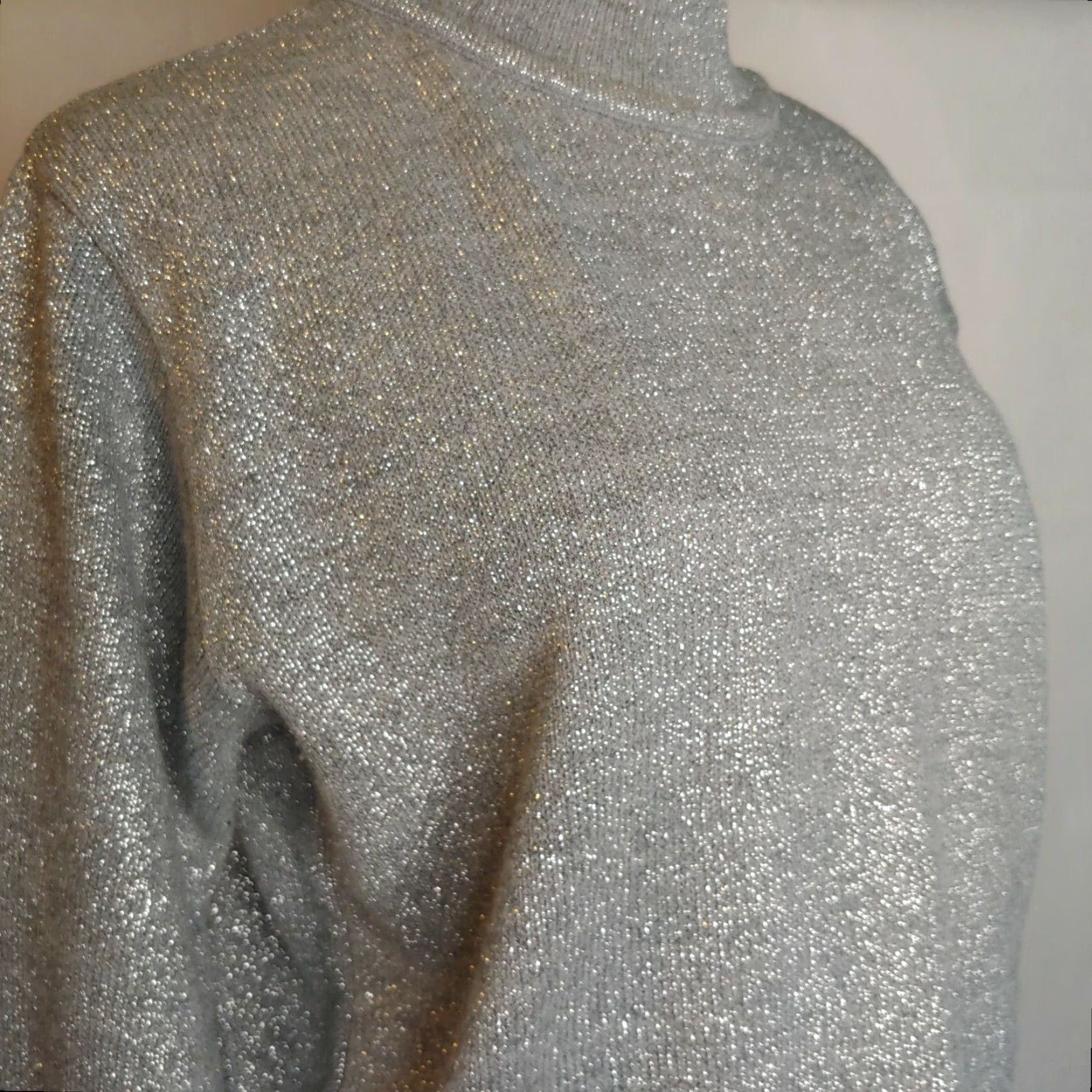 Vintage VINTAGE Willow Ridge Sweater Women Large Sparkly Silver Glitter Sweater Party Size L / US 10 / IT 46 - 4 Thumbnail