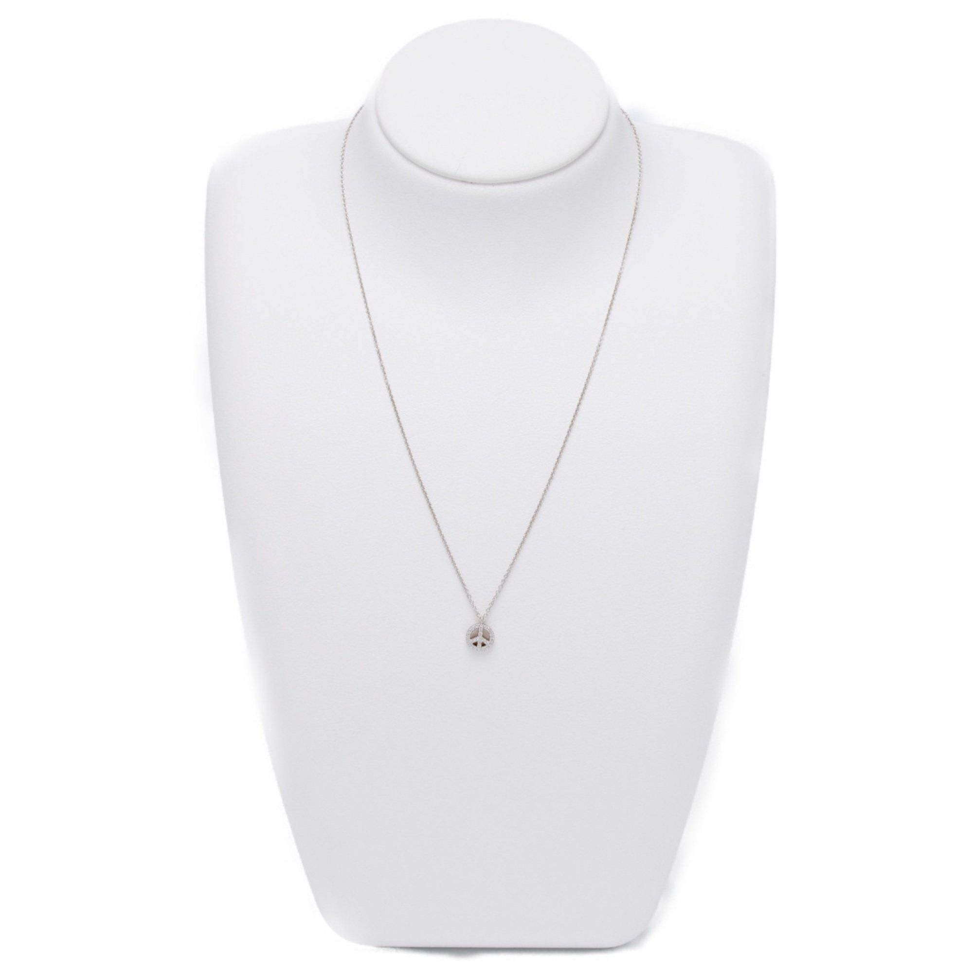Tiffany Metro Peace Necklace K18WG Diamond 40.5cm H-158499