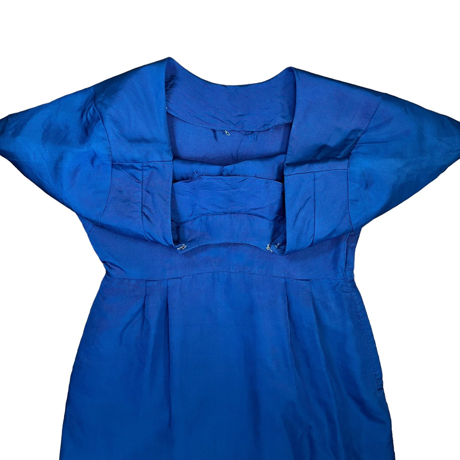 Vintage Vintage Blue Grosgrain Bow Trim Scoop Neck Wiggle Dress Size S / US 4 / IT 40 - 8 Thumbnail