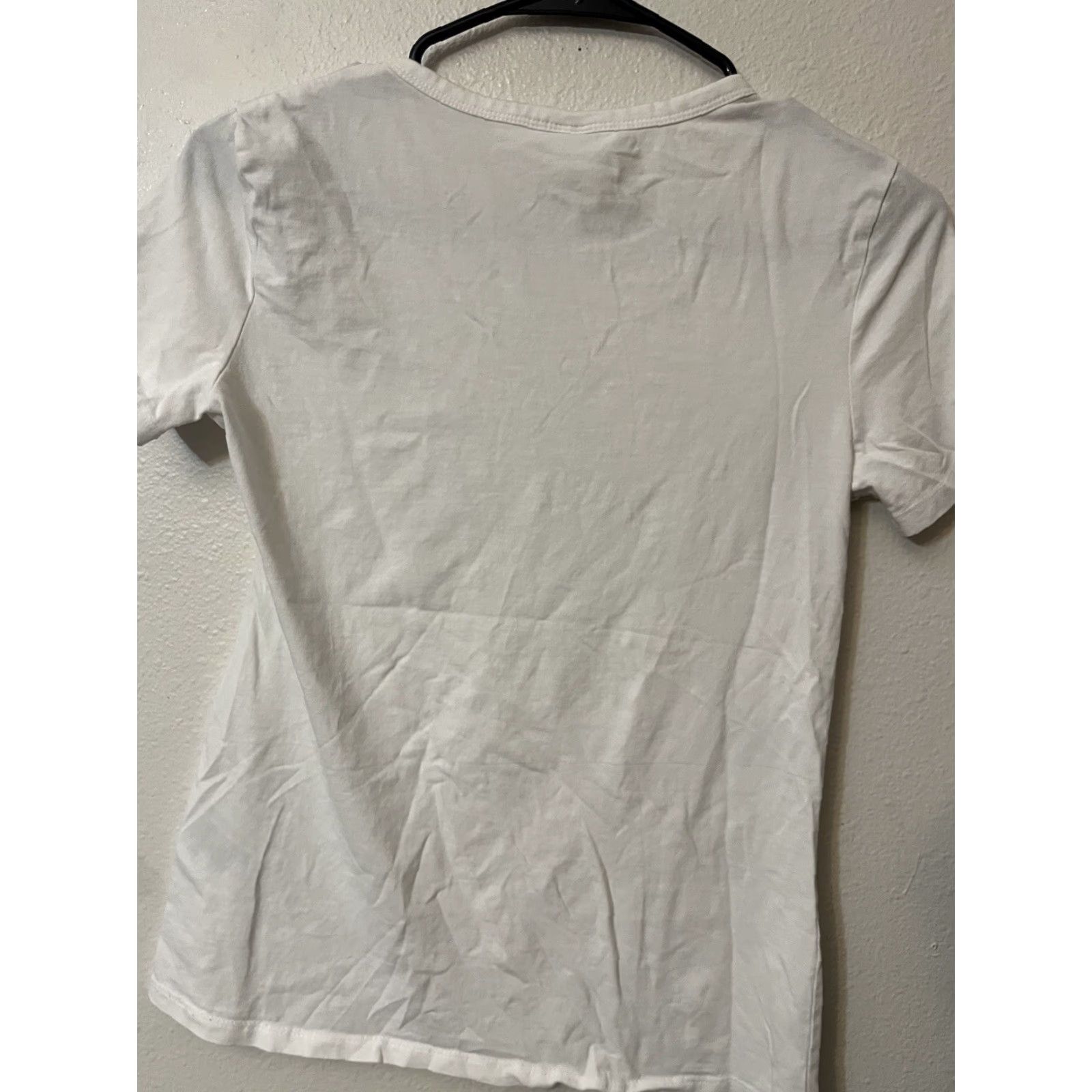 H&M H&M Women's T-Shirt Medium White Striped Cotton Blend Short Sleeve Casual Classic Size M / US 6-8 / IT 42-44 - 3 Thumbnail