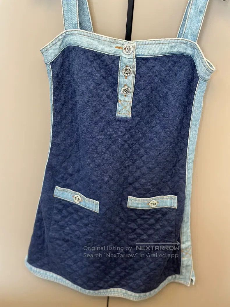 Chanel Chanel Denim suspender skirt Size XXS / US 00 / IT 34 - 2 Thumbnail