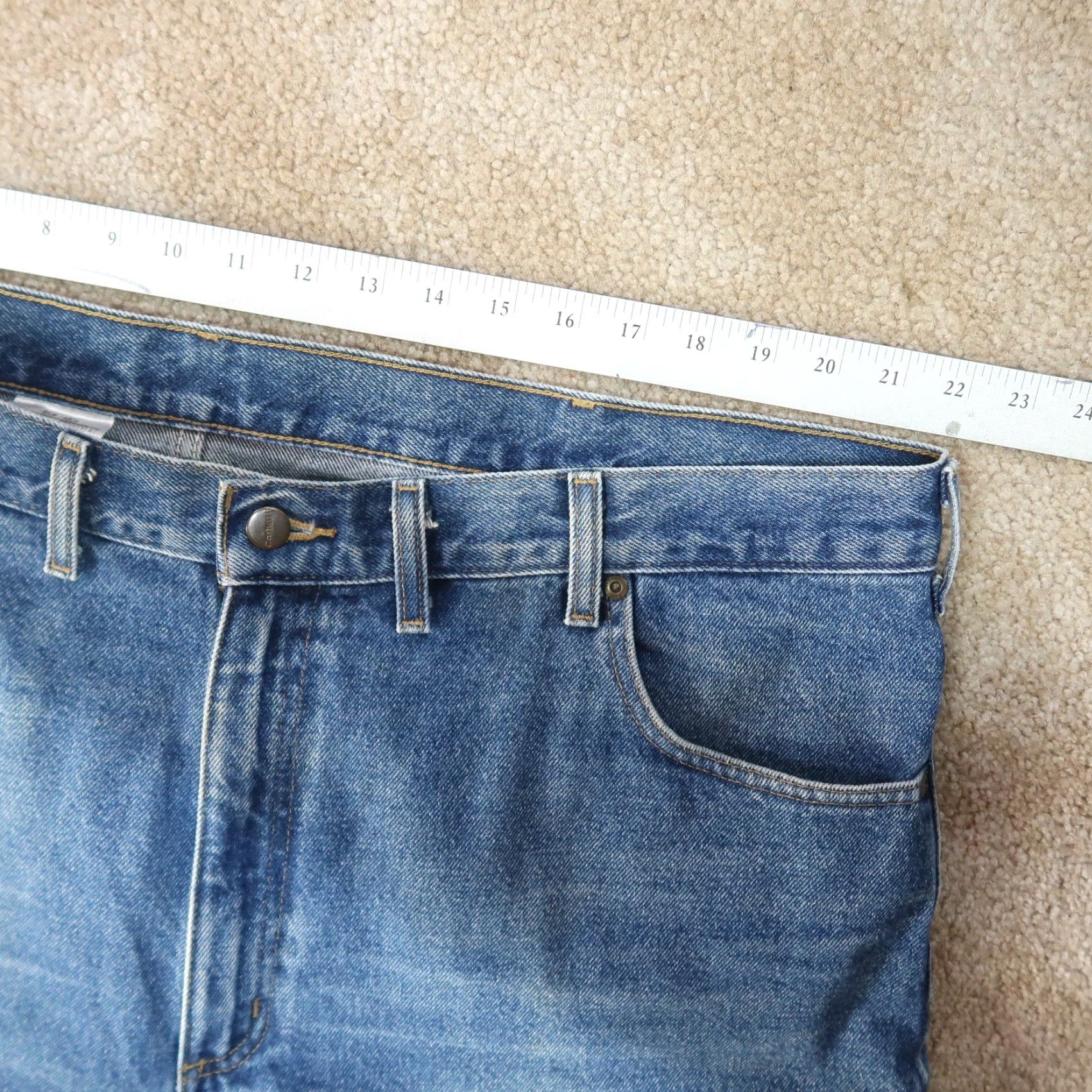 Carhartt VINTAGE Carhartt Jeans Men 44x30 Blue Denim Relaxed 5-Pocket Straight Vintage Grunge 80s 90s American Rock Mens Size US 44 / EU 60 - 7 Thumbnail