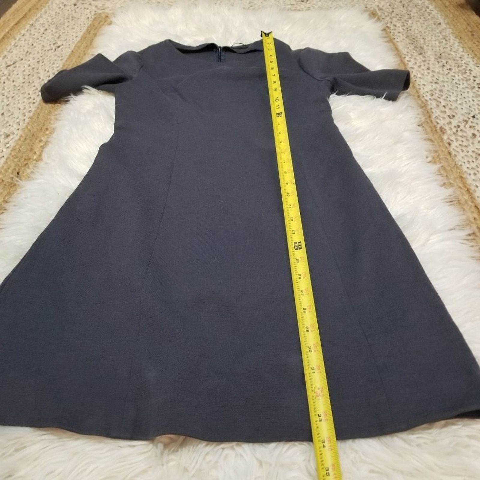 Other Peserico A-Line Gray Dress Solid Career Dress Size L / US 10 / IT 46 - 5 Thumbnail