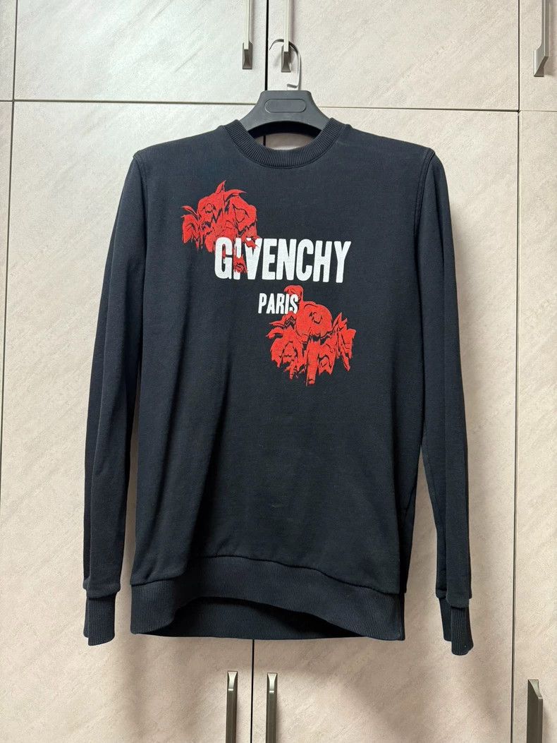 Givenchy Givenchy Rose Print Black Hoodie Size US S / EU 44-46 / 1 - 1 Thumbnail
