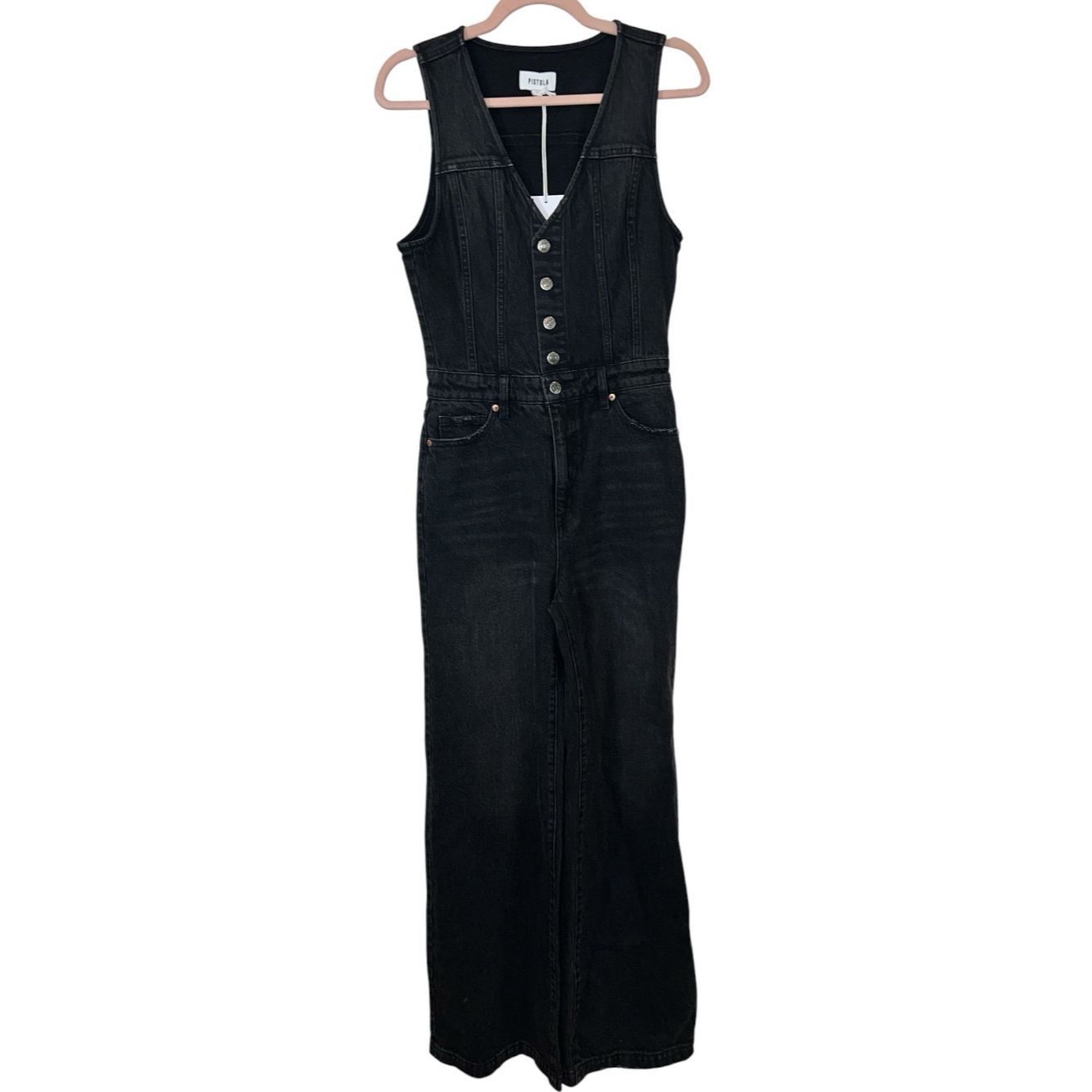 Pistola PISTOLA Aria Denim Jumpsuit in Mulholland – NWT Size Small Size 27" / US 4 / IT 40 - 3 Thumbnail