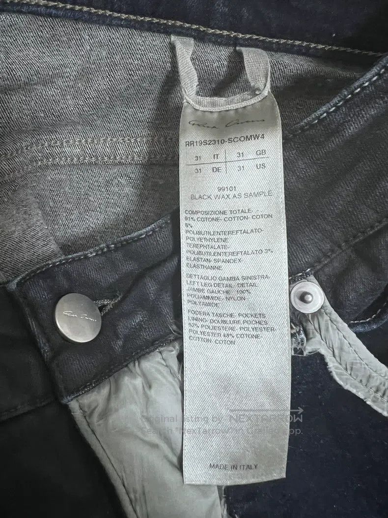 Rick Owens Rick Owens SS19 Mainline Wax Denim Patchwork Pants Size US 31 - 4 Thumbnail