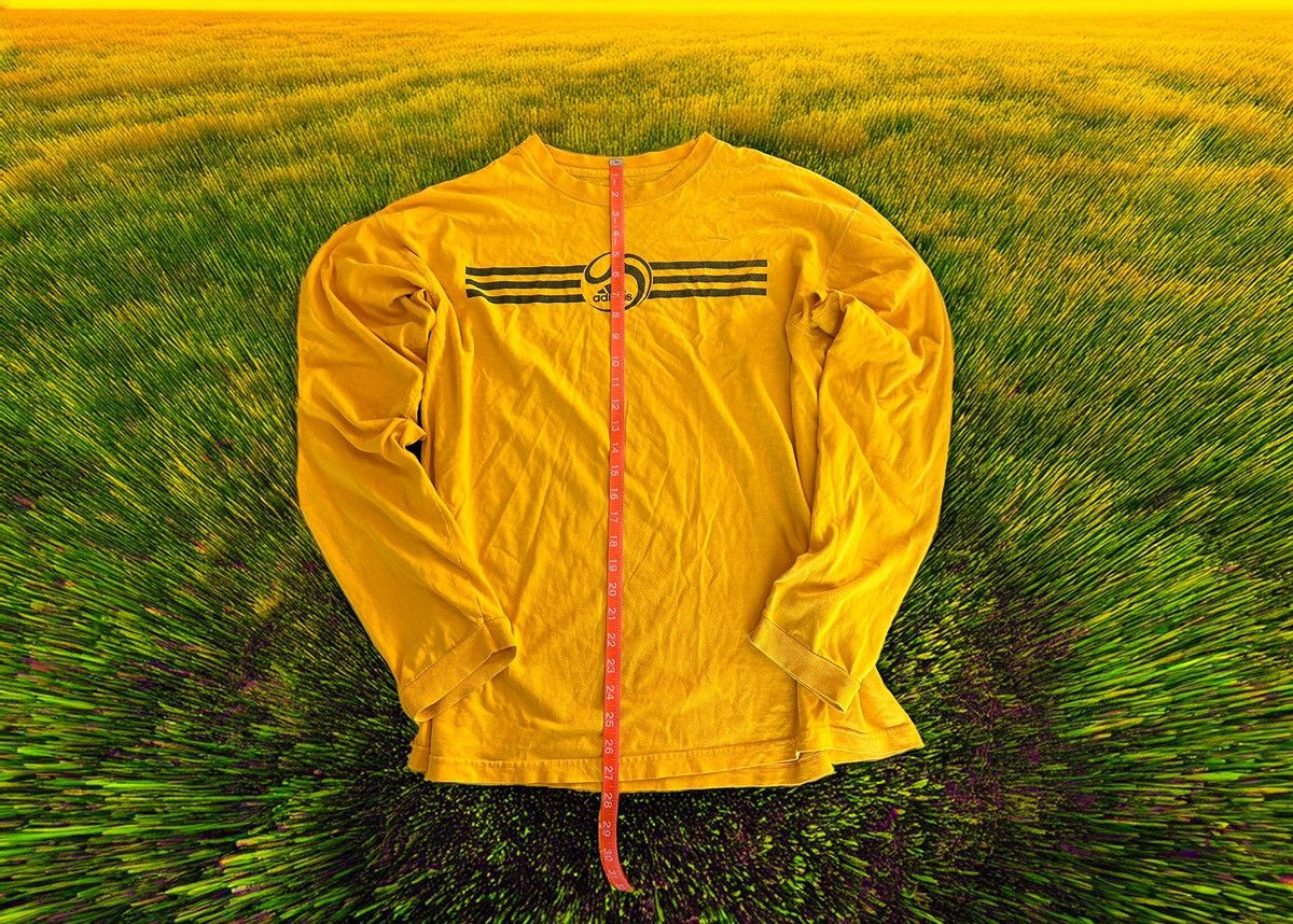 Adidas Adidas yellow triple stripe long sleeve Size US XL / EU 56 / 4 - 3 Thumbnail
