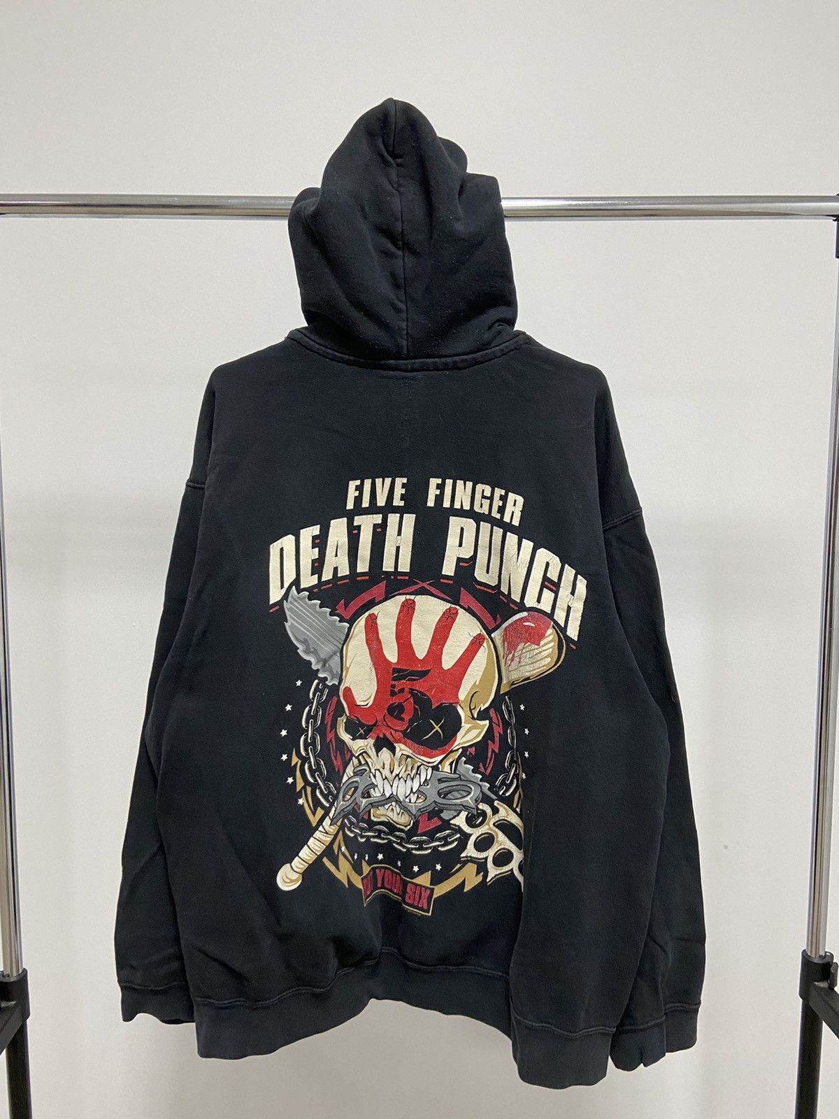 Pre-owned Band Tees X Vintage Five Finger Death Punch Vintage Hoodie Got Your Six In Black