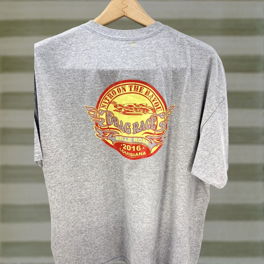 Vintage Nitro On Bayou Drag Race 2016 T Shirt Gray Men 2XL Double-Sided Belle Rose LA Size US XXL / EU 58 / 5 - 1 Thumbnail