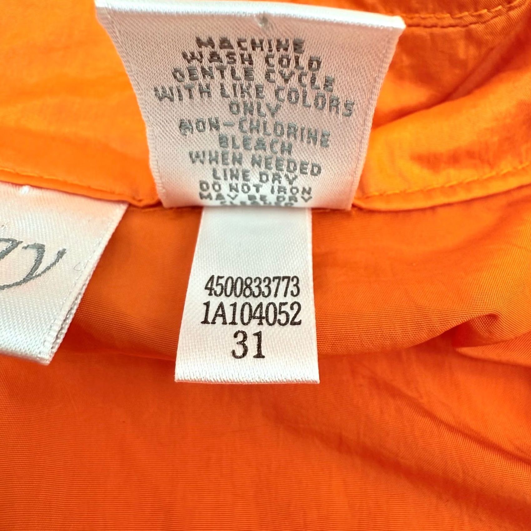 Vintage Zenergy Chico's Jacket Orange Three-Quarter Sleeve Lightweight Nylon Button Front Pocket - Women XL Size XL / US 12-14 / IT 48-50 - 4 Thumbnail