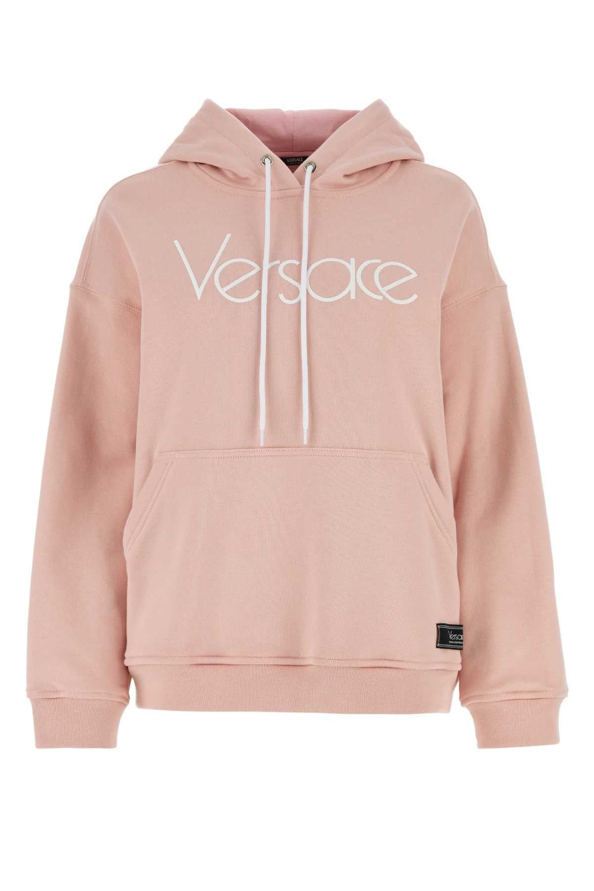 image of Versace Pink Cotton Oversize Sweatshirt, Women's (Size Small)