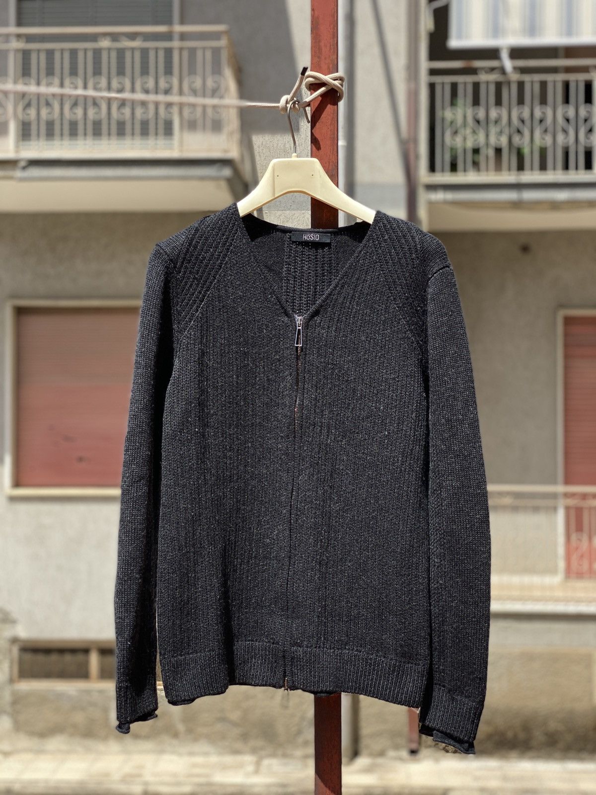 Designer Men‘s HOSIO Wool Full Zip Gray Sweater Size M Size US M / EU 48-50 / 2 - 1 Thumbnail