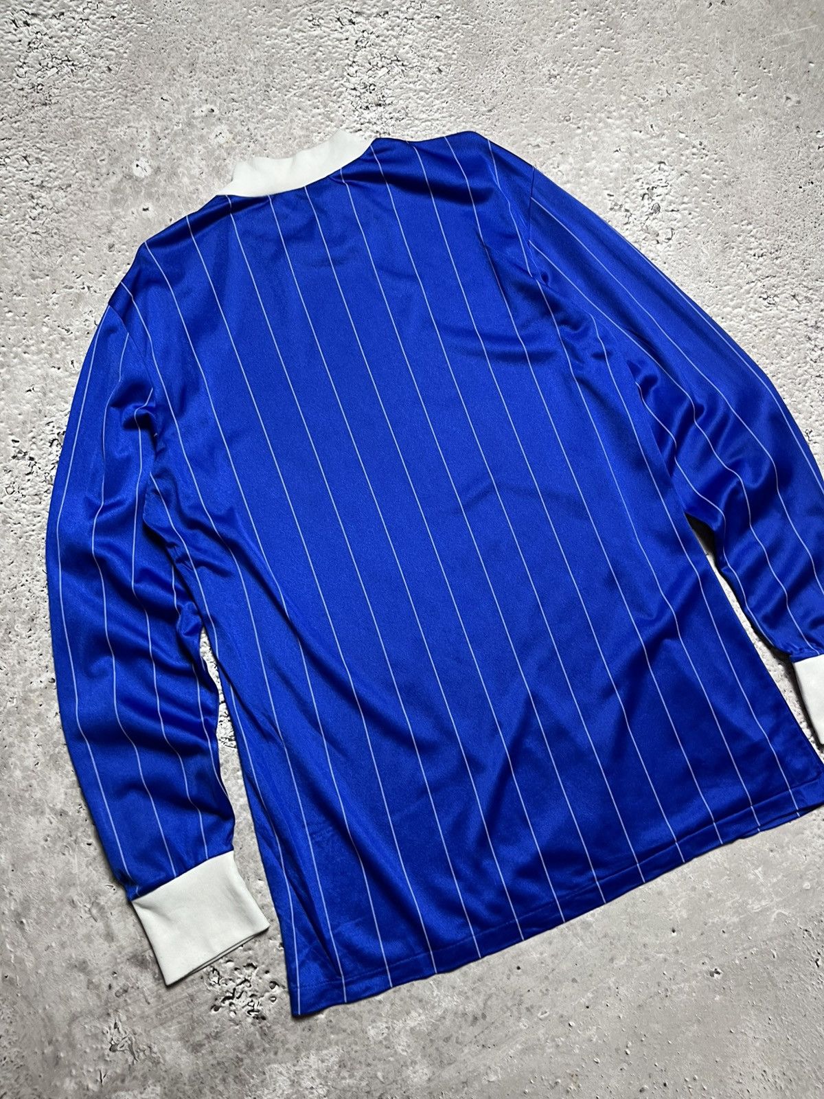 Adidas × Vintage Vntg Adidas Ventex Jersey Made in Tunisia Blue Striped Shirt Size US L / EU 52-54 / 3 - 17 Thumbnail