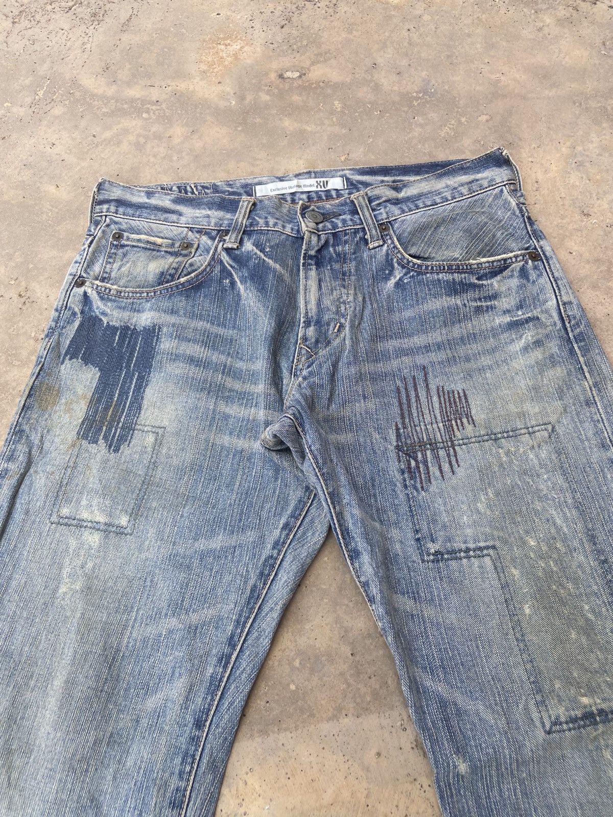Edwin Edwin XV Repaired Distressed Denim Jeans Size US 31 - 3 Thumbnail