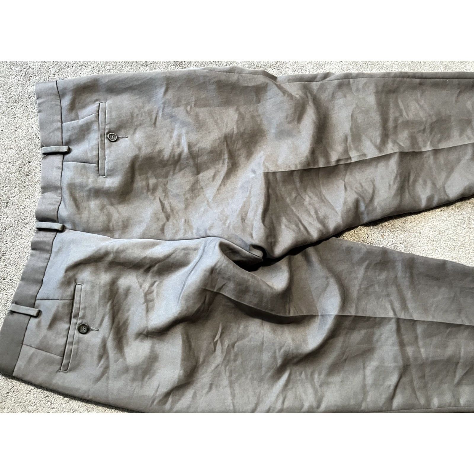 Dockers DOCKERS Premium Pleated Dress Khakis Pants 38x31 Relaxed Fit Tencel Polyester Pants Mens Regular Gray Size US 38 / EU 54 - 4 Thumbnail