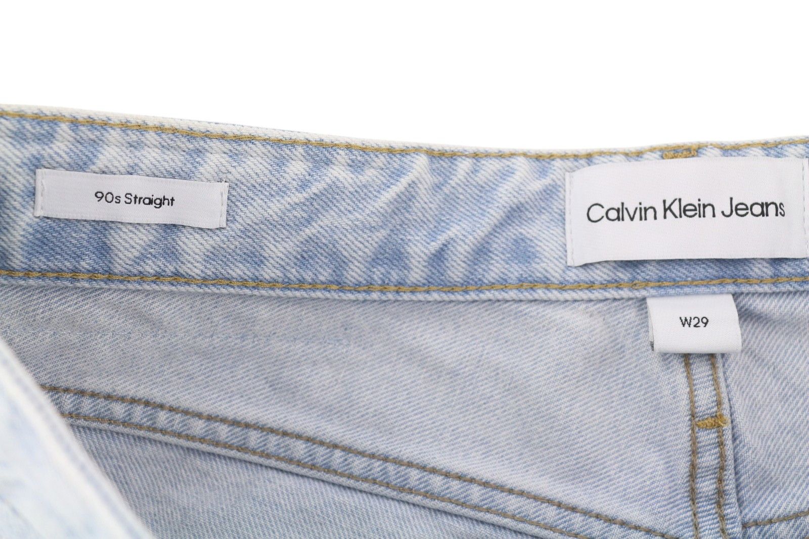 Calvin Klein 90S STRAIGHT W29 Light Blue Washed Zip Fly Denim 85297 Size US 29 - 6 Thumbnail