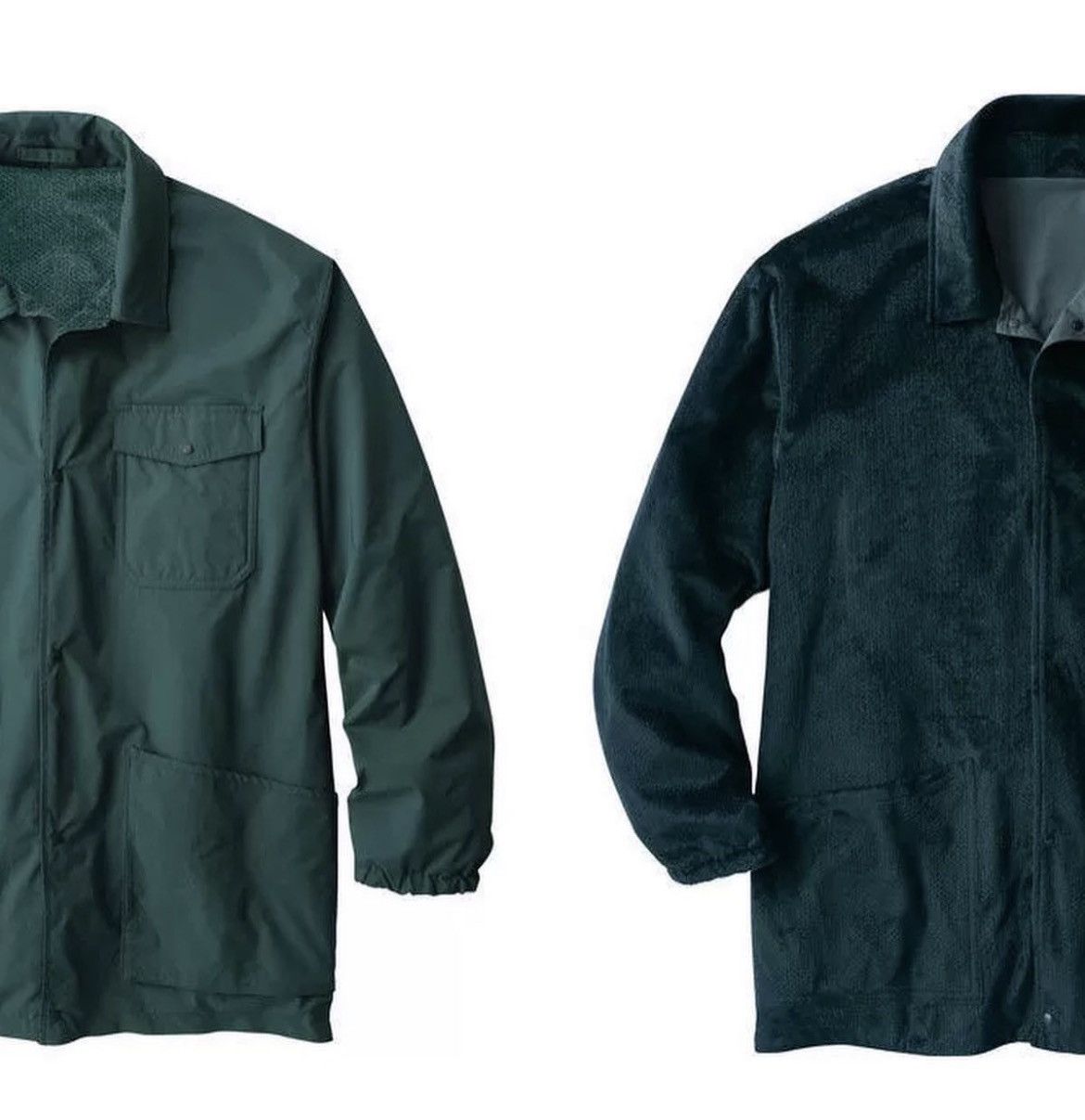 Beams Plus Fuwatech Reversible Shirt Jacket Blue Green Size US L / EU 52-54 / 3 - 14 Thumbnail