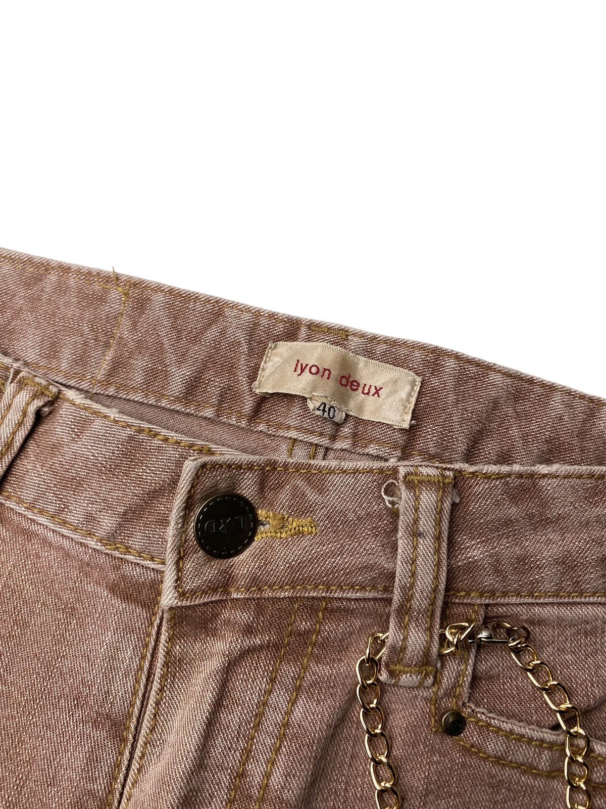 If Six Was Nine 2000's Lyon Deux Flared Studded Mudwash Jeans Size US 27 - 4 Thumbnail